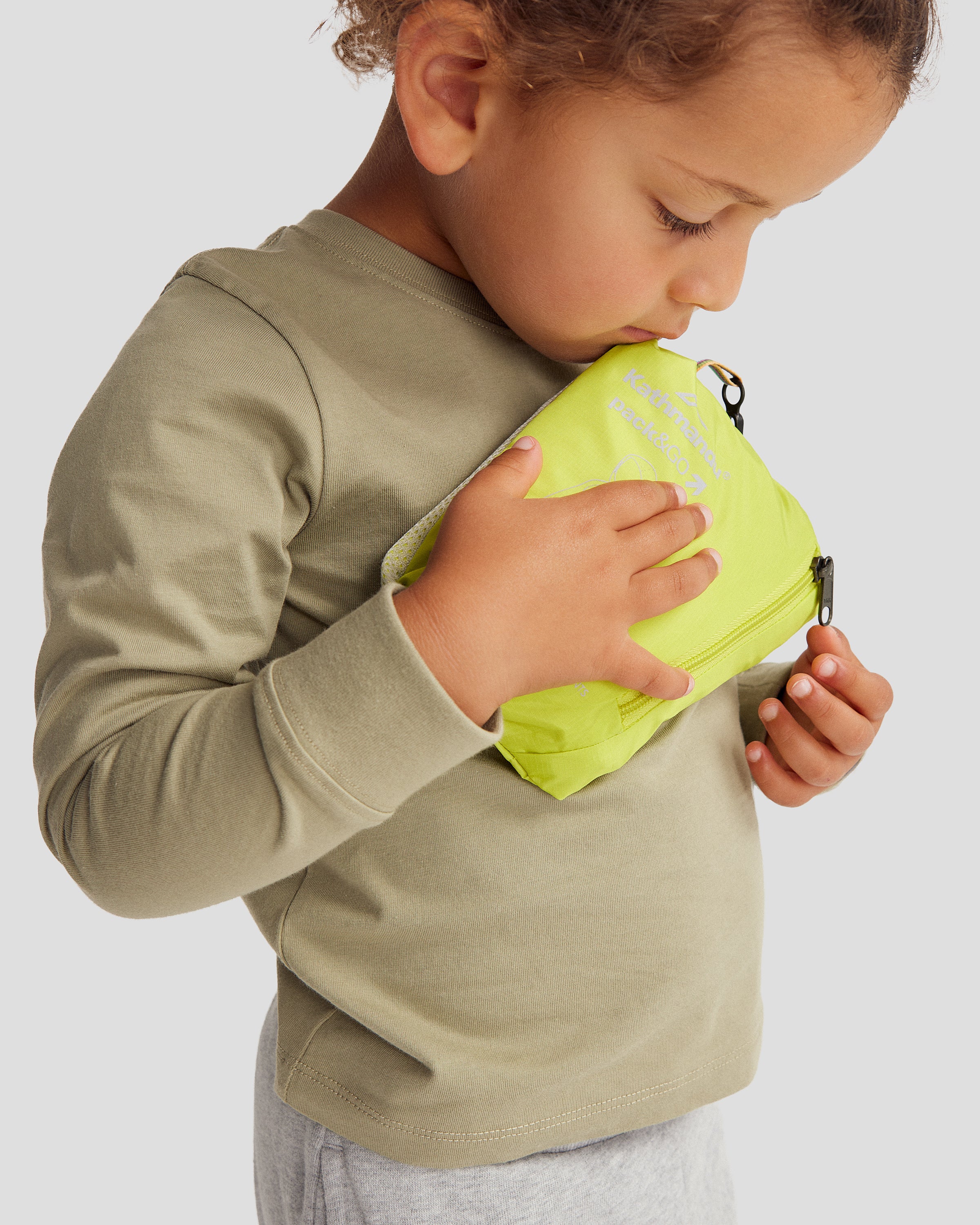 Kids Pocket-it 2L Rain Jacket v4 - Bright Moss - Image 12