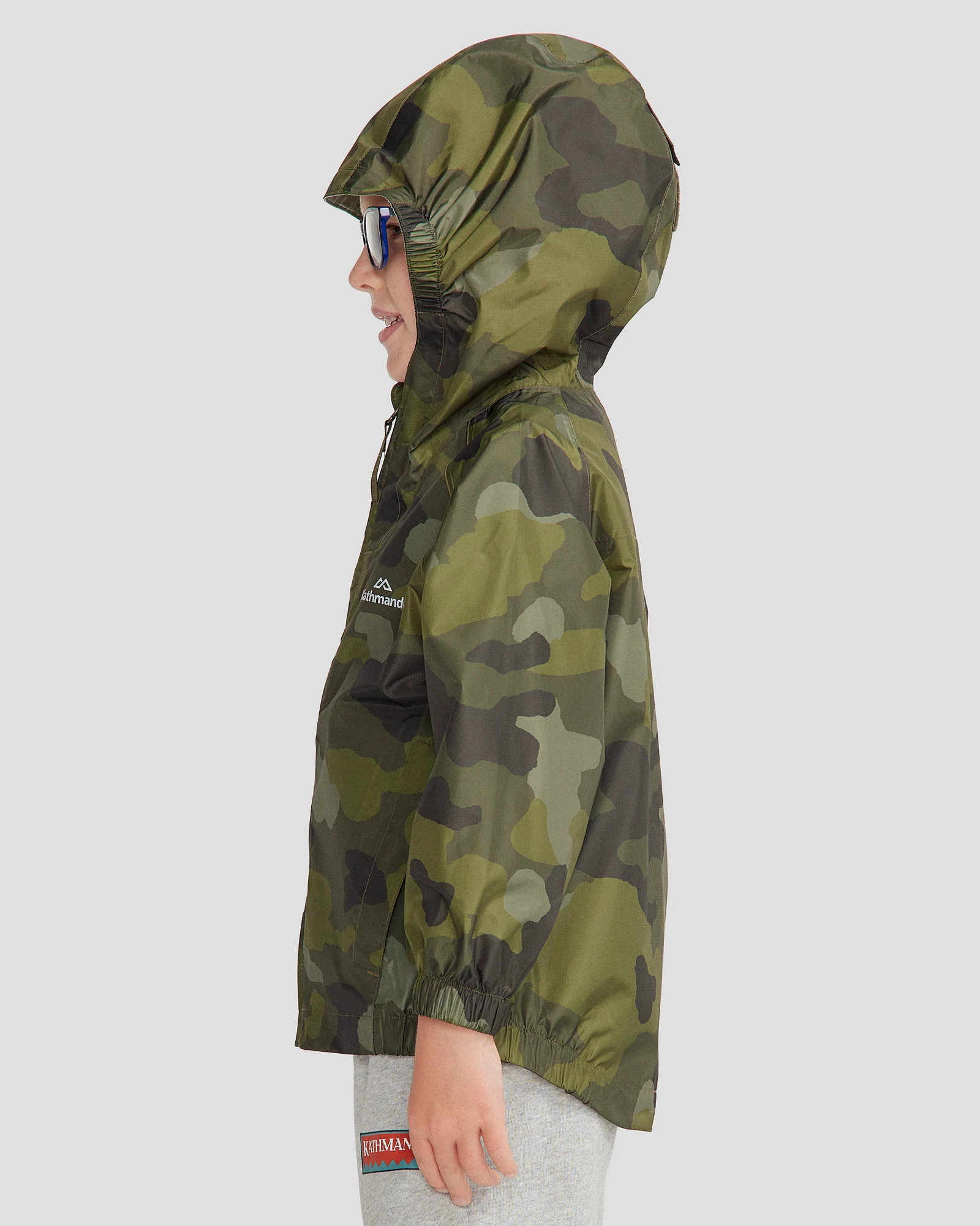 Pocket-it 2L Kids Rain Jacket v4 - Light Moss Tree Camo Print - Image 3