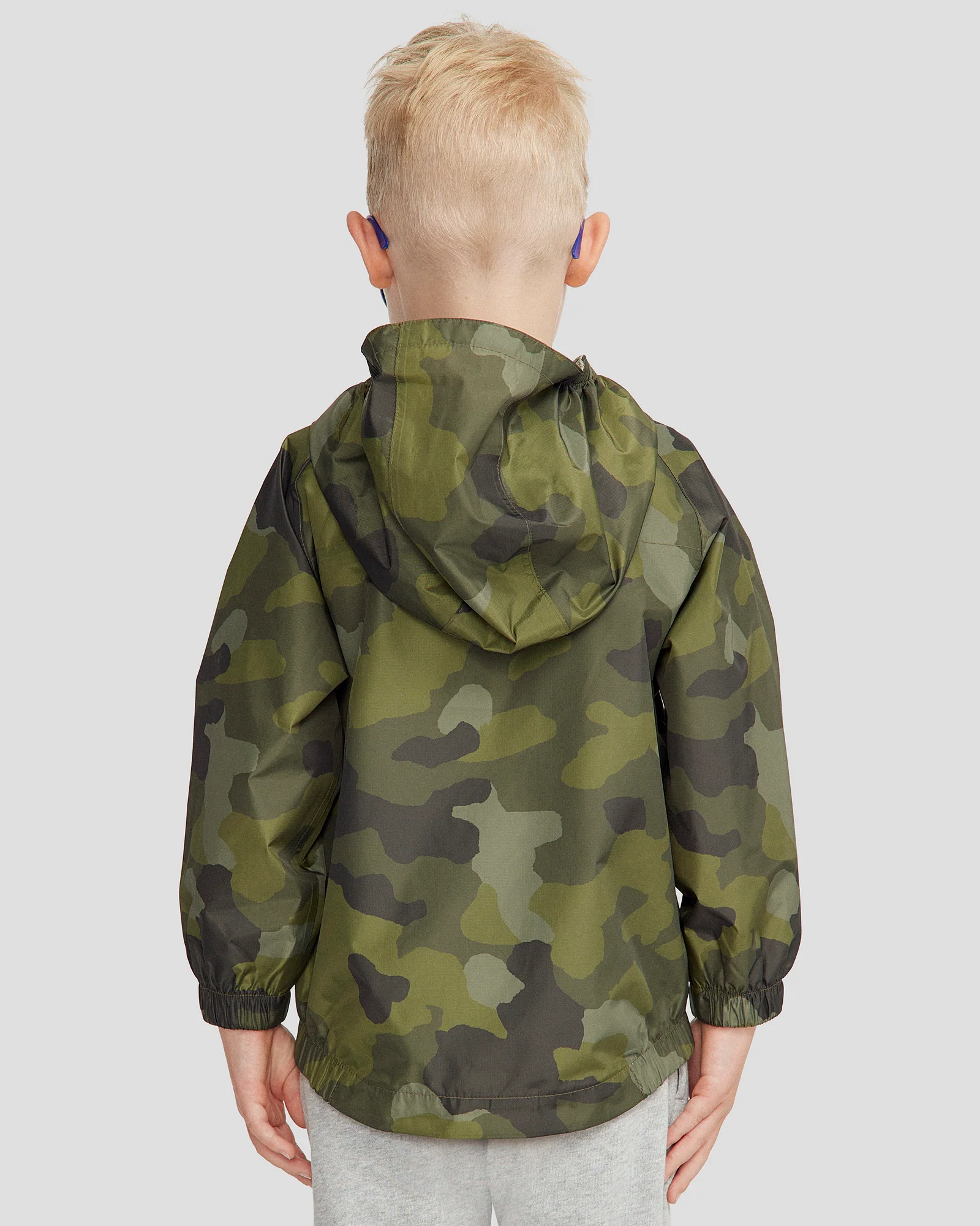 Pocket-it 2L Kids Rain Jacket v4 - Light Moss Tree Camo Print - Image 4