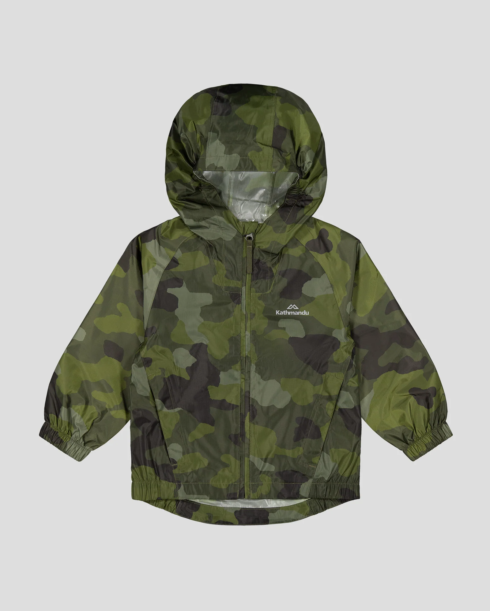Pocket-it 2L Kids Rain Jacket v4 - Light Moss Tree Camo Print - Image 6