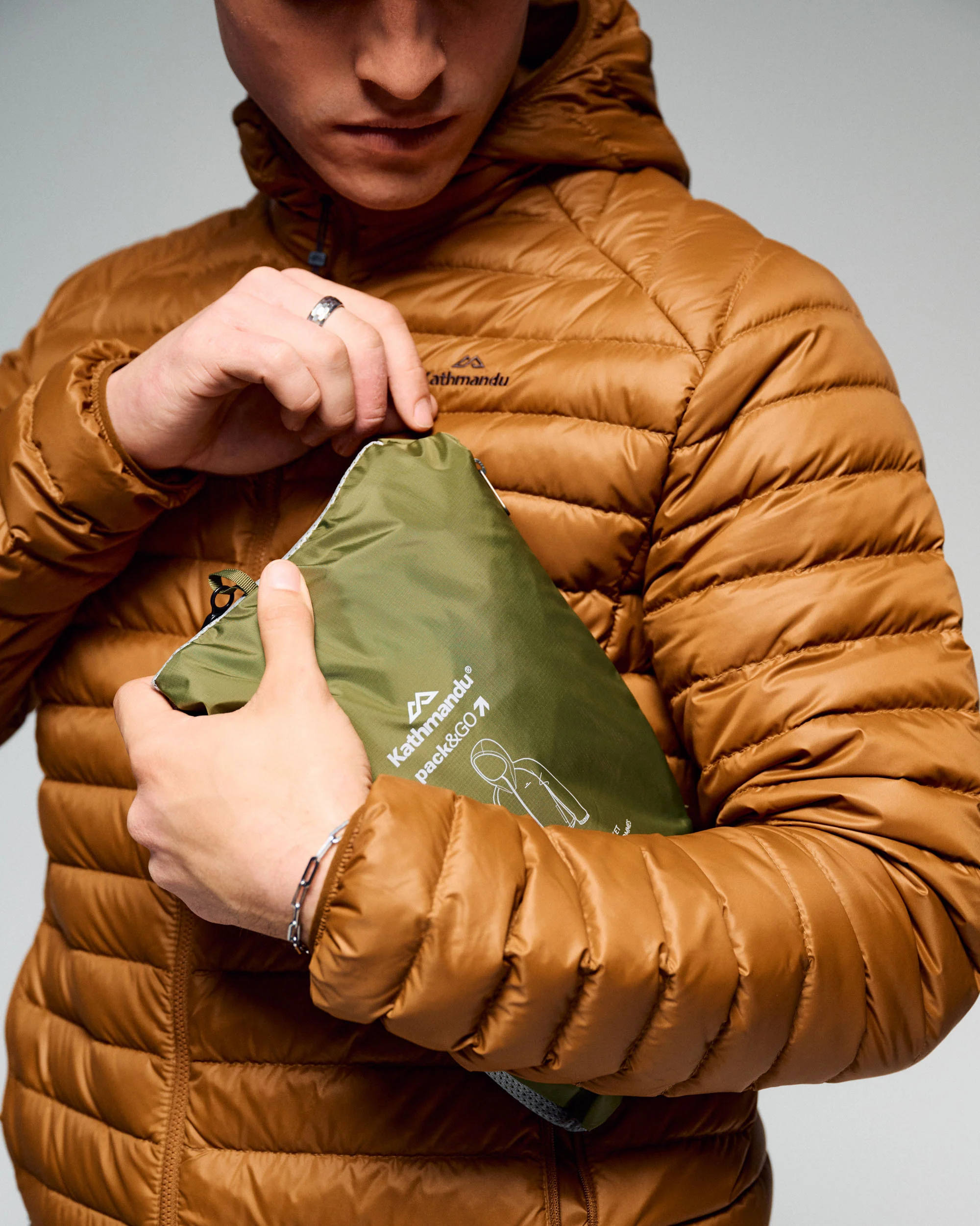Men's Pocket-it 2L Rain Jacket v4 - Dark Fern - Image 7