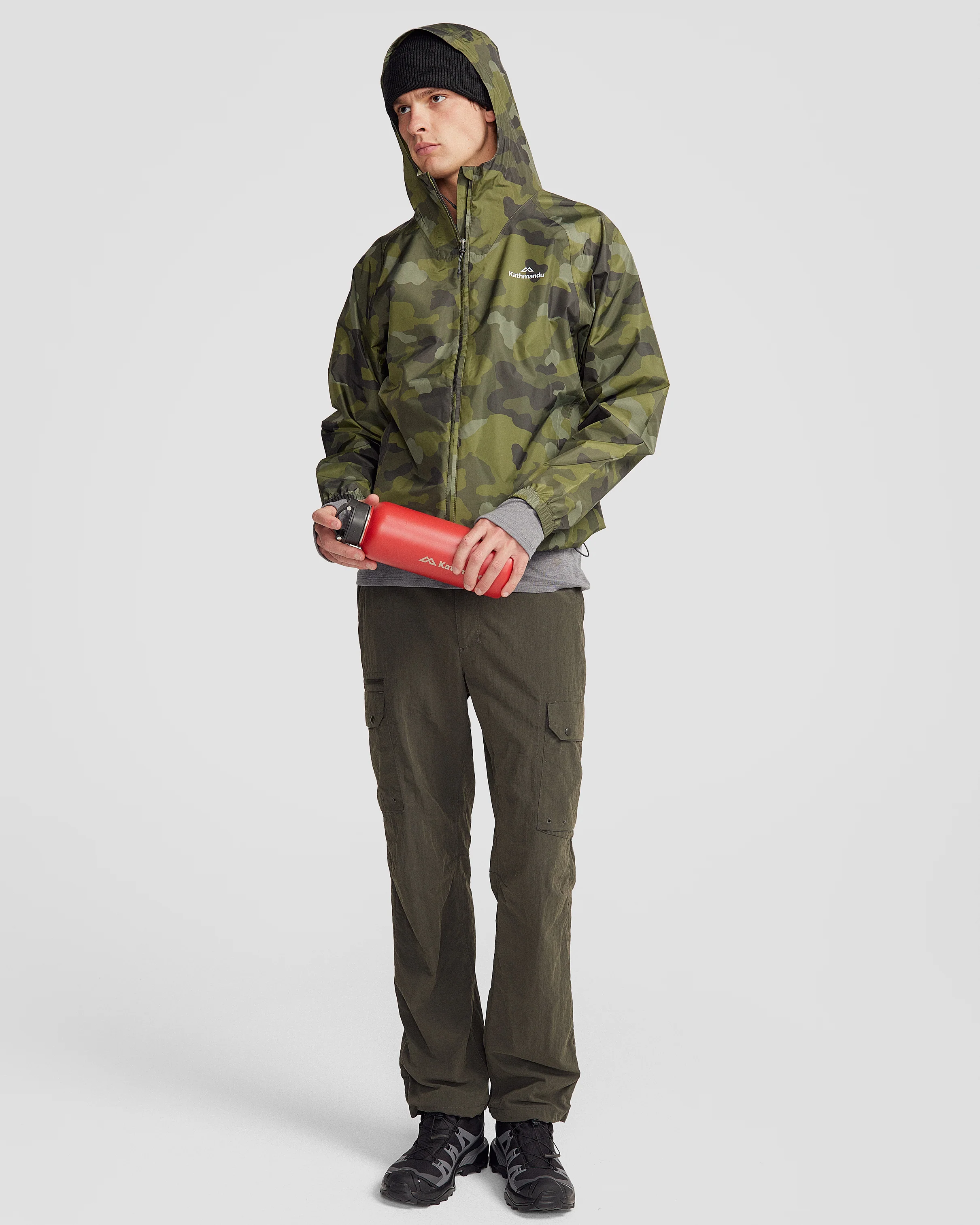 Pocket-it 2L Men's Rain Jacket v4 - Light Moss Tree Camo Print - Image 2