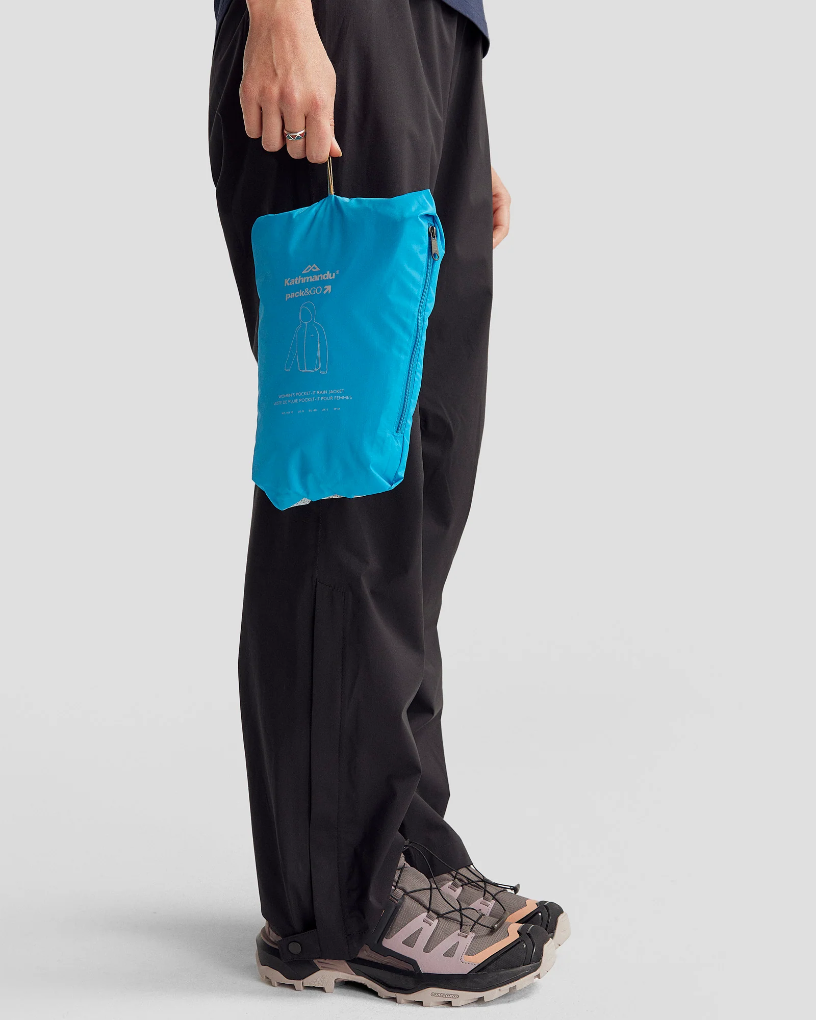 Women's Pocket-it 2-layer Rain Jacket - Sea Blue - Image 6
