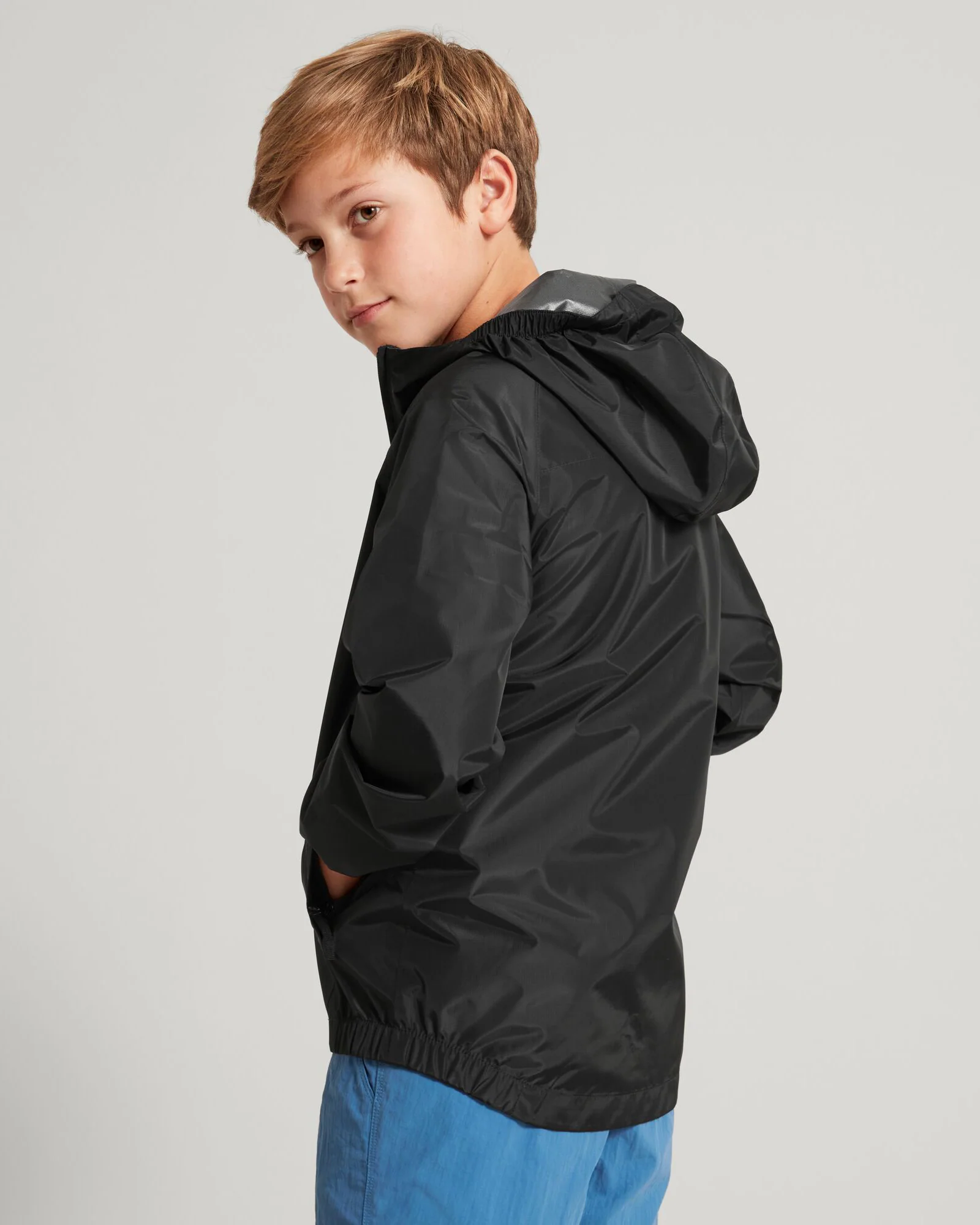 Youth Pocket-it 2-layer Rain Jacket - Black - Image 3