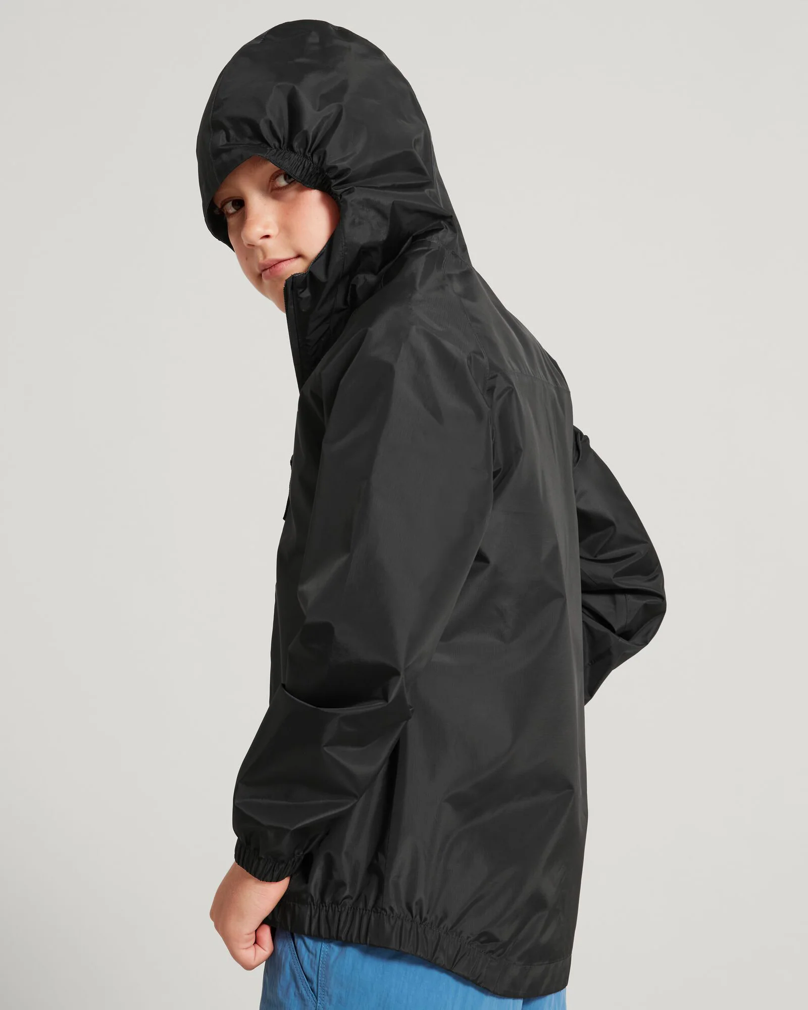 Youth Pocket-it 2-layer Rain Jacket - Black - Image 4
