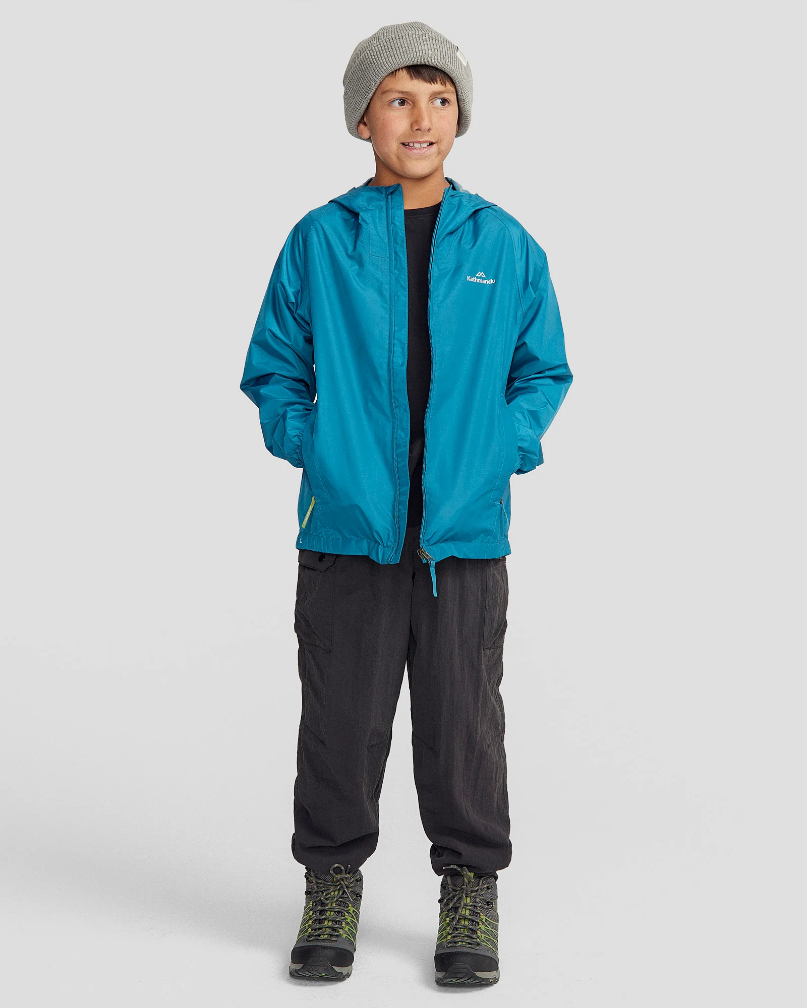 Youth Pocket-it 2-layer Rain Jacket - Dark Eddy - Image 2