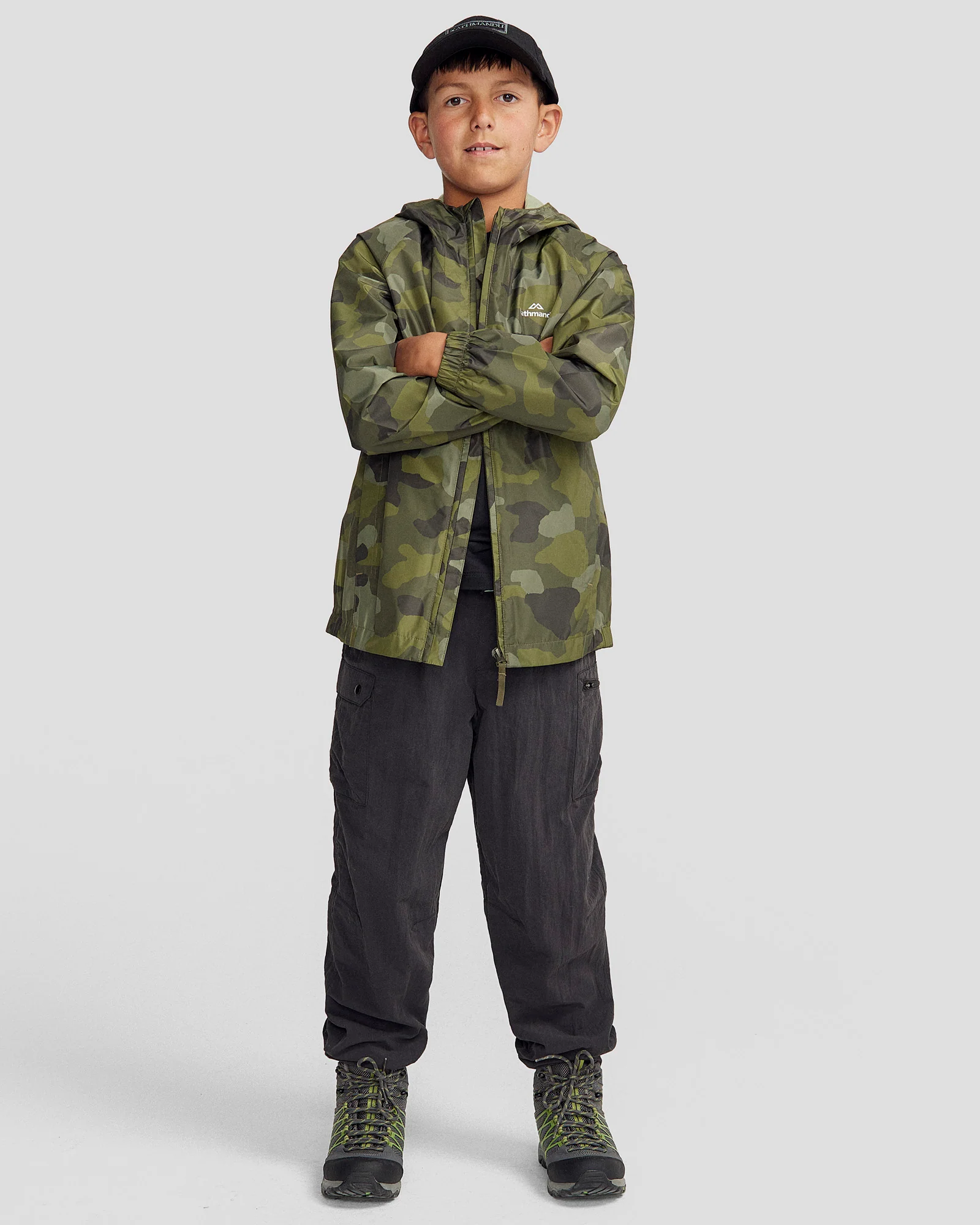 Youth Pocket-it 2-layer Rain Jacket - Light Moss Tree Camo Print - Image 2
