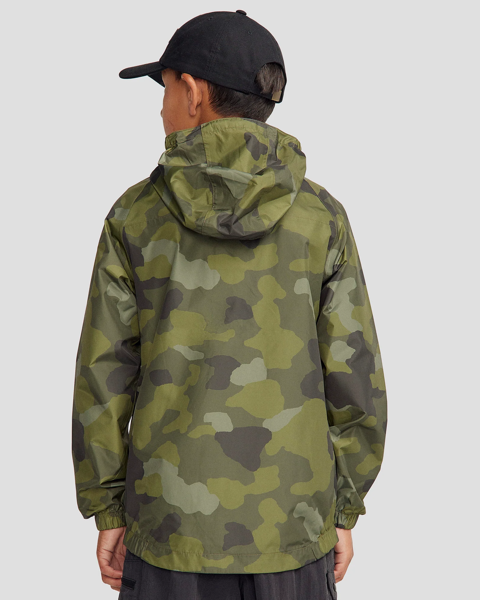 Youth Pocket-it 2-layer Rain Jacket - Light Moss Tree Camo Print - Image 4