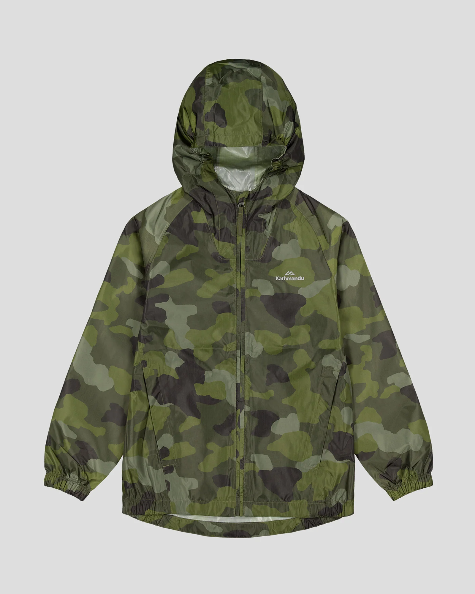 Youth Pocket-it 2-layer Rain Jacket - Light Moss Tree Camo Print - Image 6