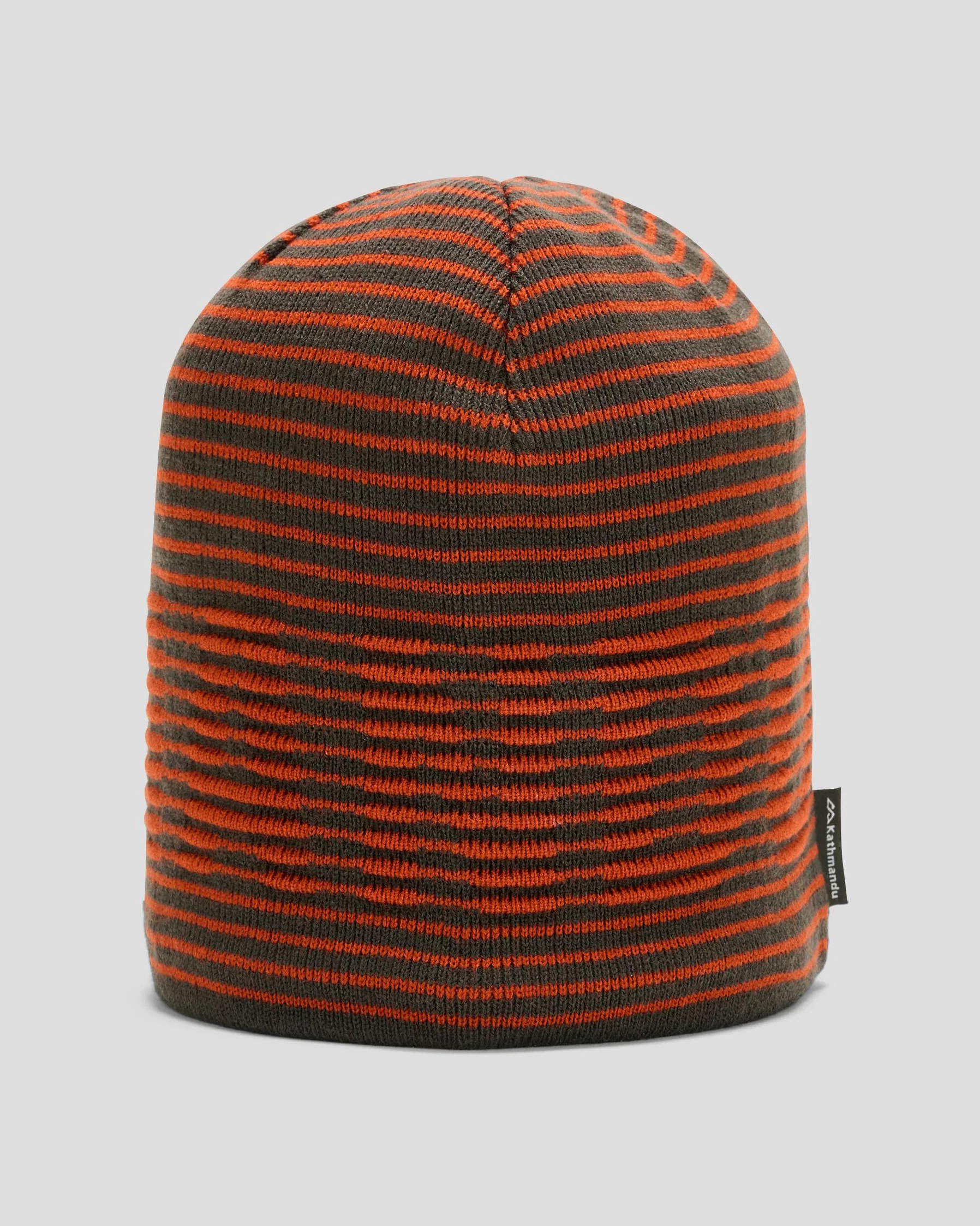 Kids' Poma Beanie - Dark Moss/Red Earth - Image 4