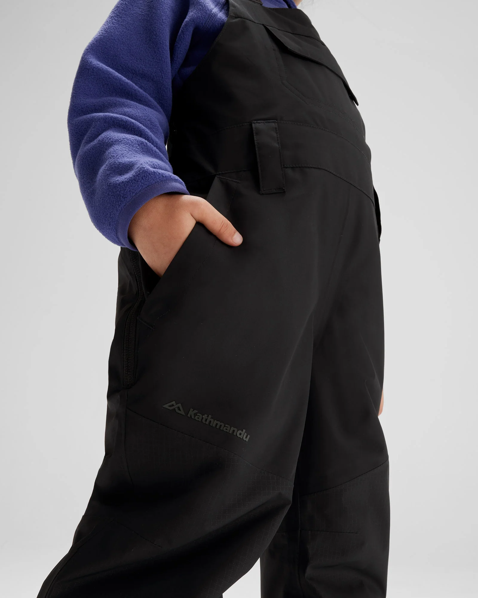Kids' PWDR-Days 2L Insulated Snow Bib - Black Stingray - Image 6