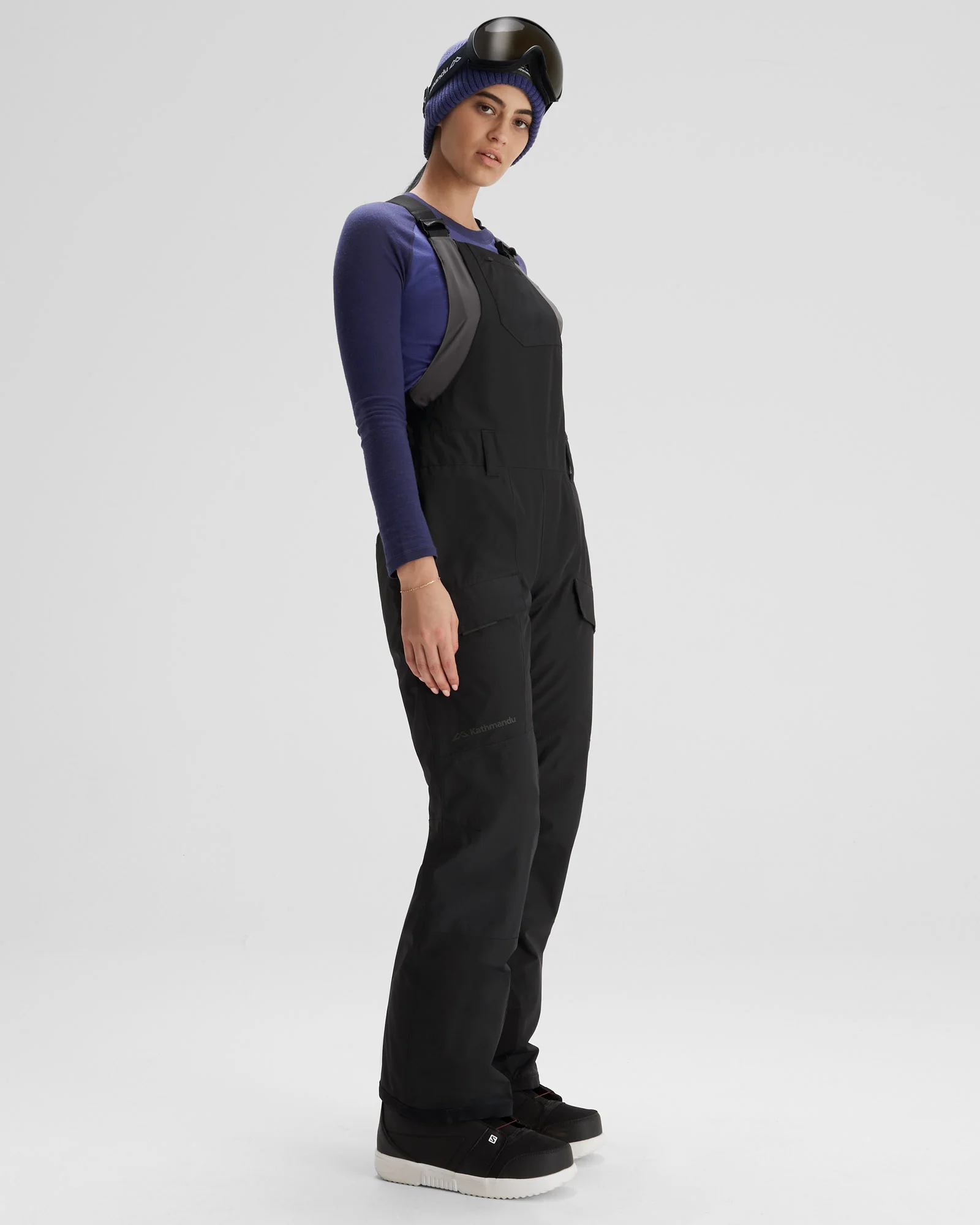 PWDR-Days Women's 2-layer Insulated Bib Pants - Black Stingray - Image 2