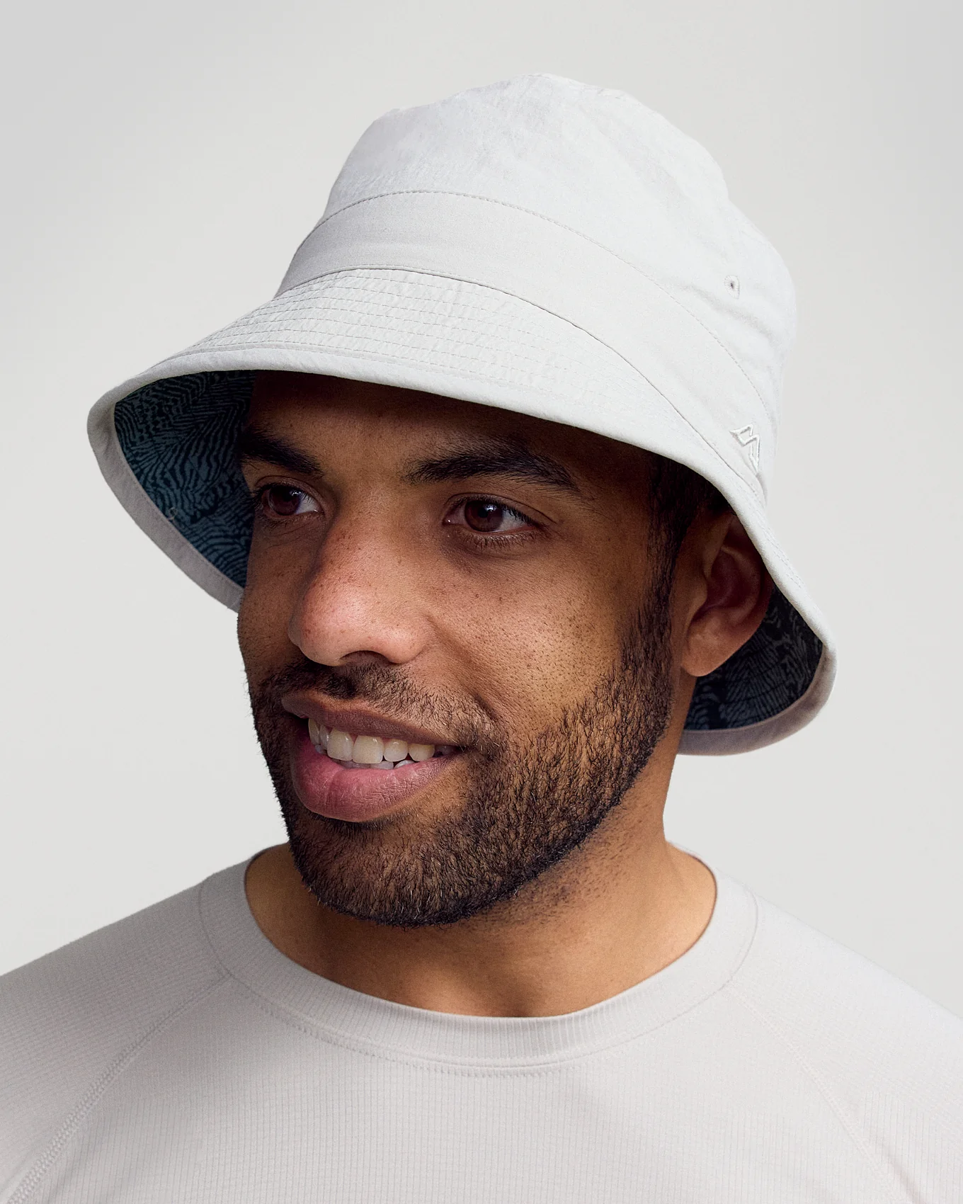 Reversible Bucket Hat - Light Hike/Forest Nature Lines Print - Image 4
