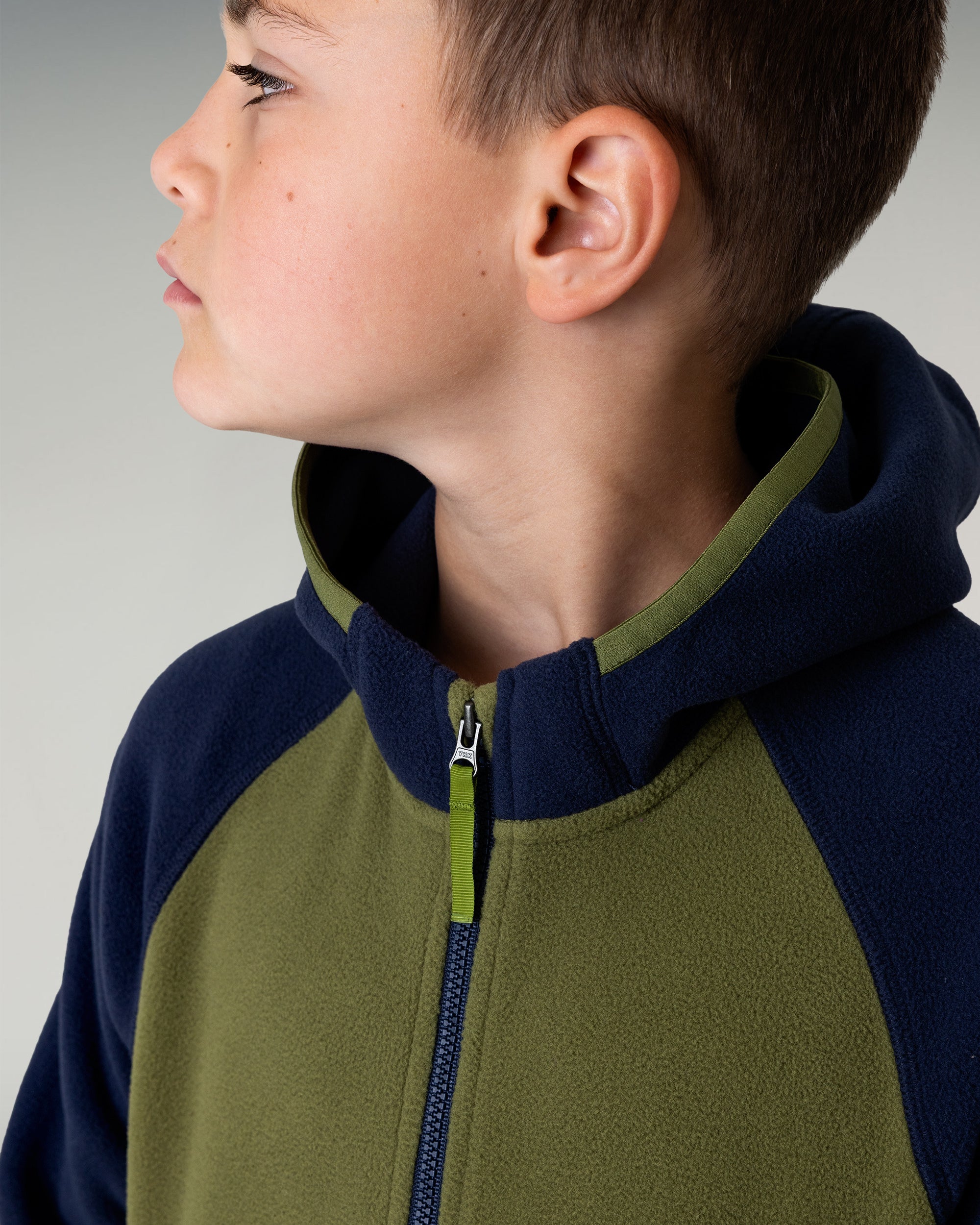 Kid's Ridge 100 Primaloft Hooded Jacket - Pure Navy/Dark Fern - Image 2