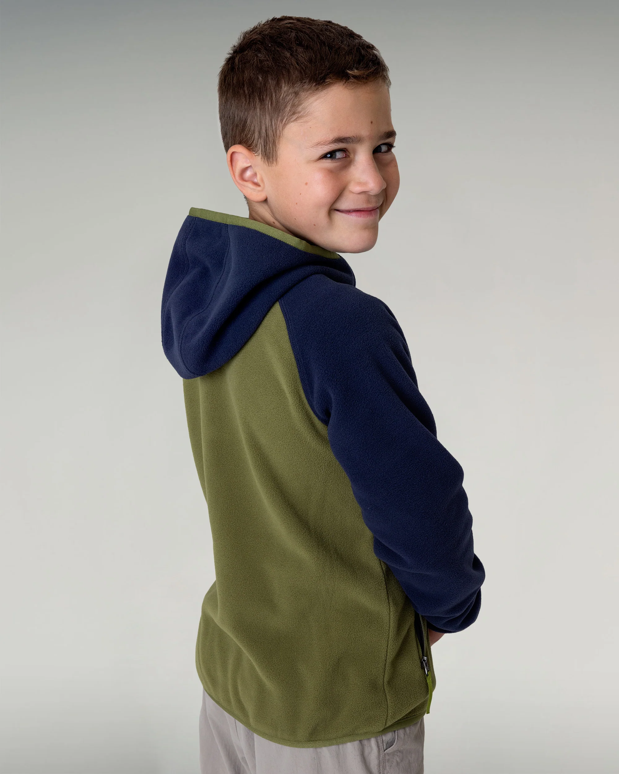 Kid's Ridge 100 Primaloft Hooded Jacket - Pure Navy/Dark Fern - Image 4