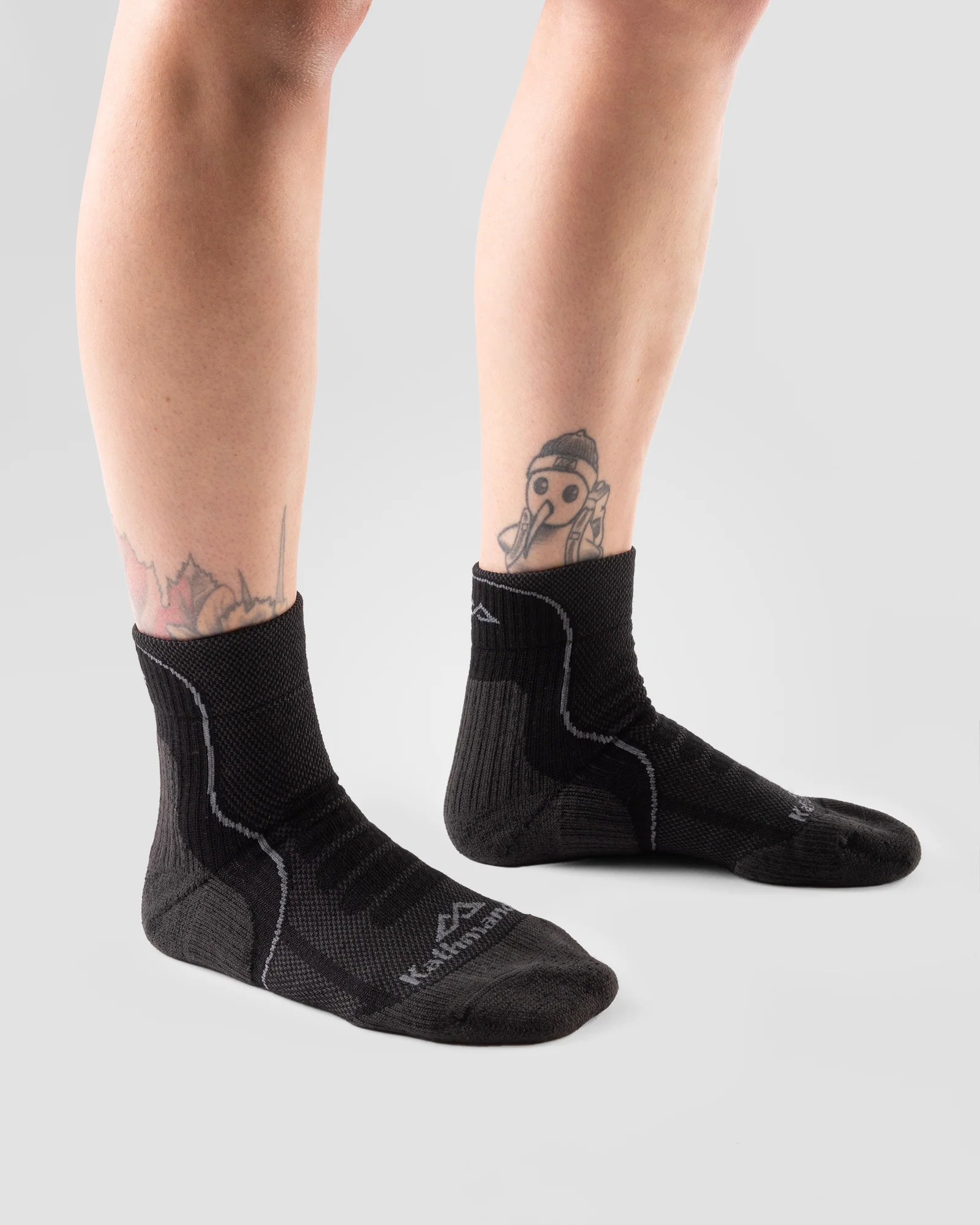 Ridge Wool Blend ¼ Crew Sock - Black Stingray - Image 2