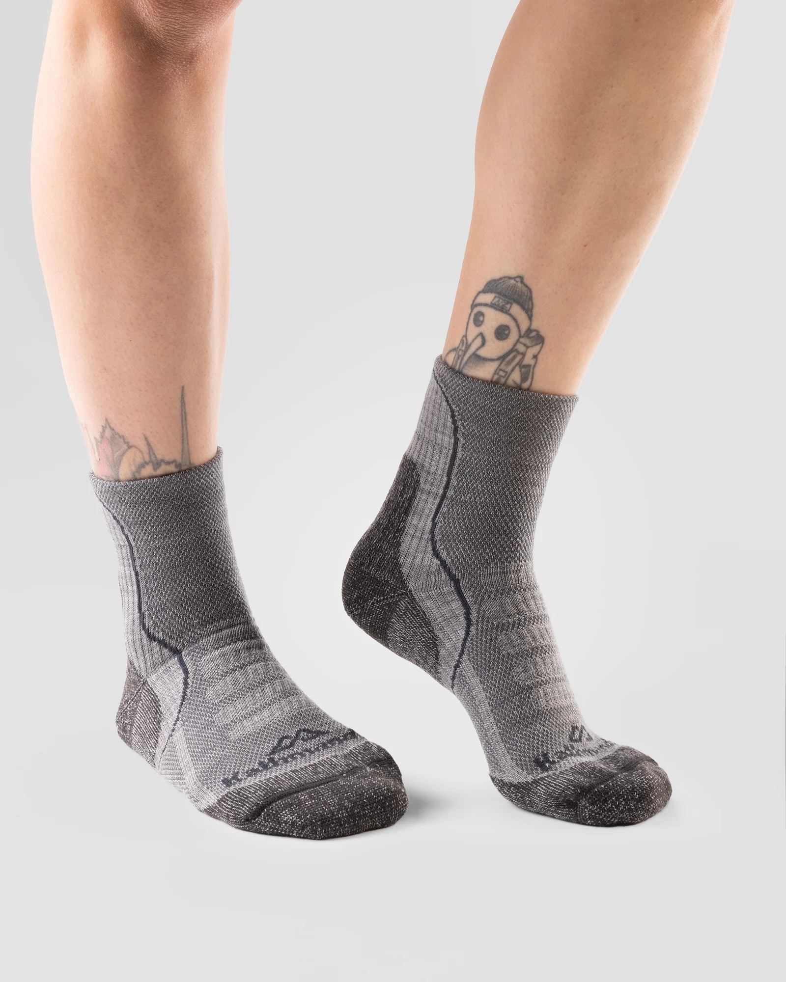 Ridge Wool Blend ¼ Crew Sock - Grey Marle - Image 2