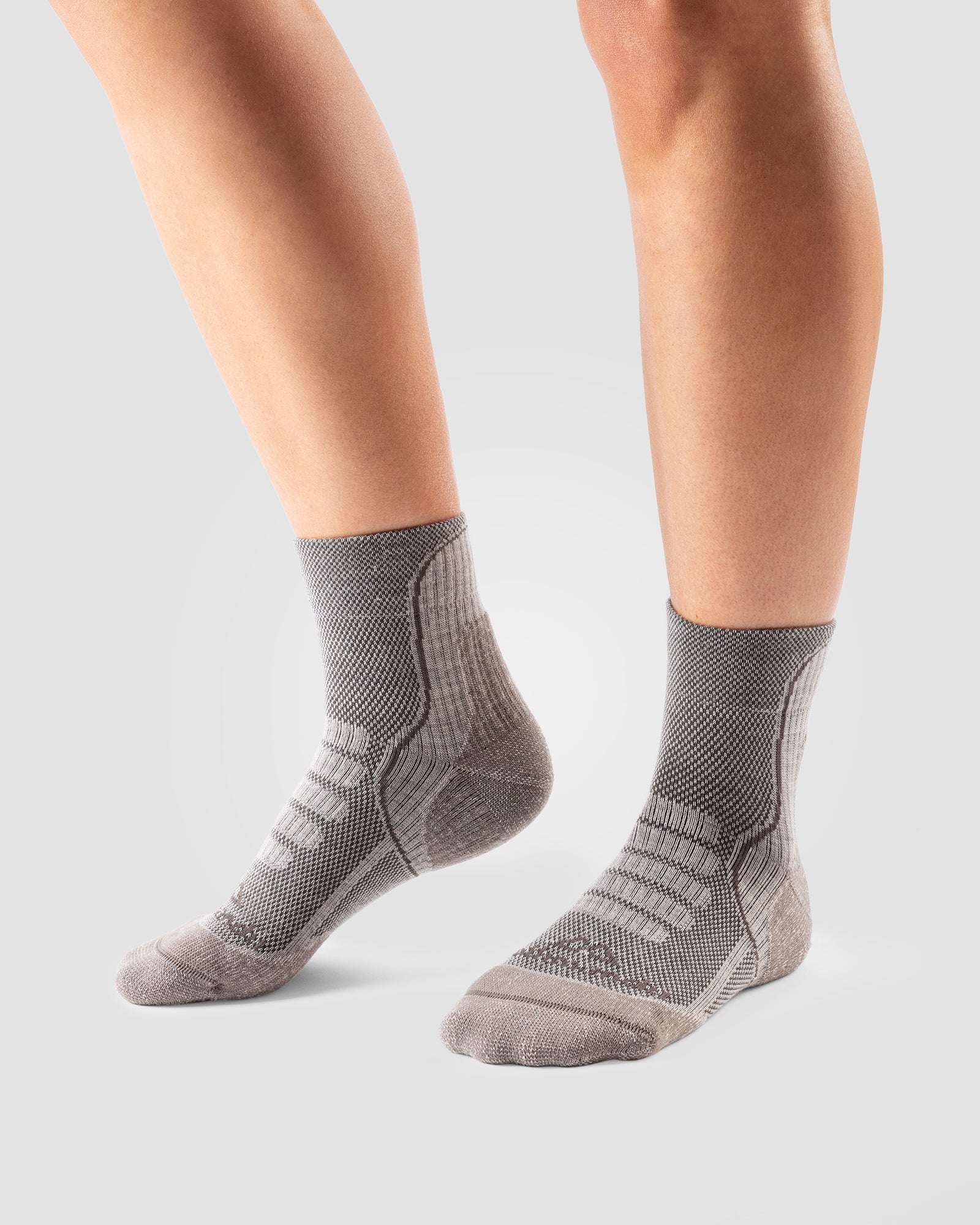 Ridge Wool Blend ¼ Crew Sock - Oatmeal - Image 2