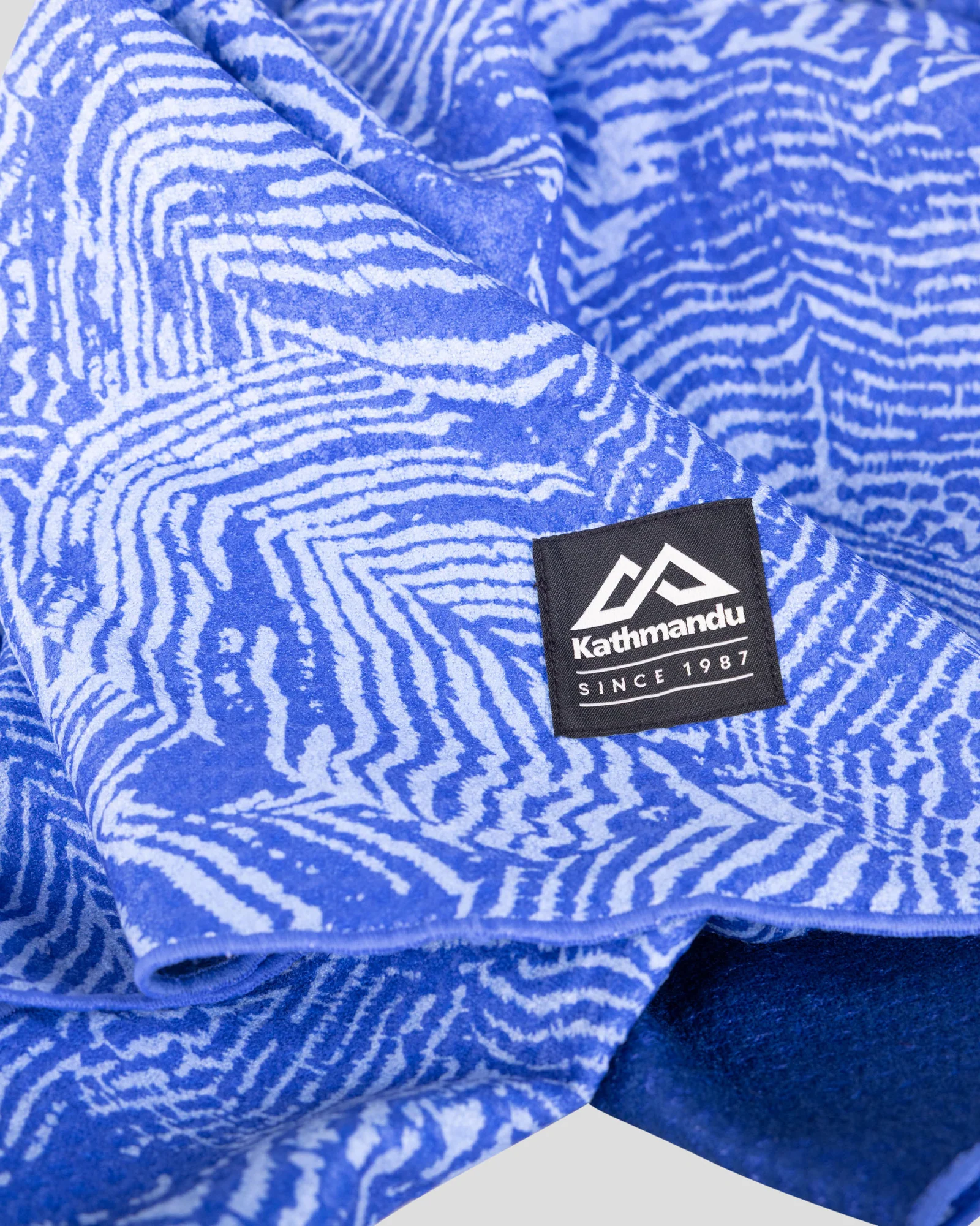 Roamer Sand Proof Beach Towel - Dark Peri Nature Lines Print - Image 3