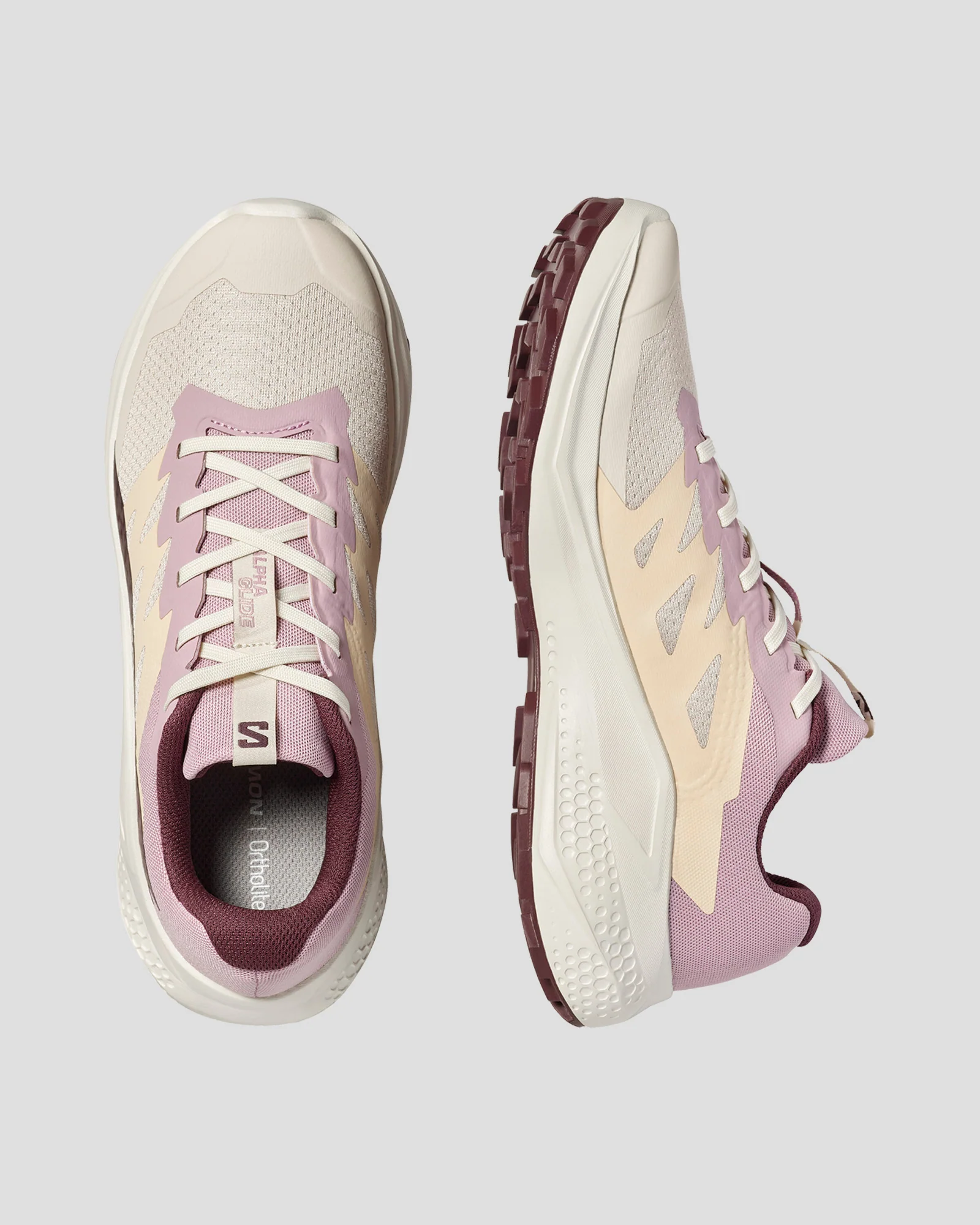 Women's Salomon Alphaglide Women Shoes - Tapioca / Dawn Pink / Huckleberry - Image 4