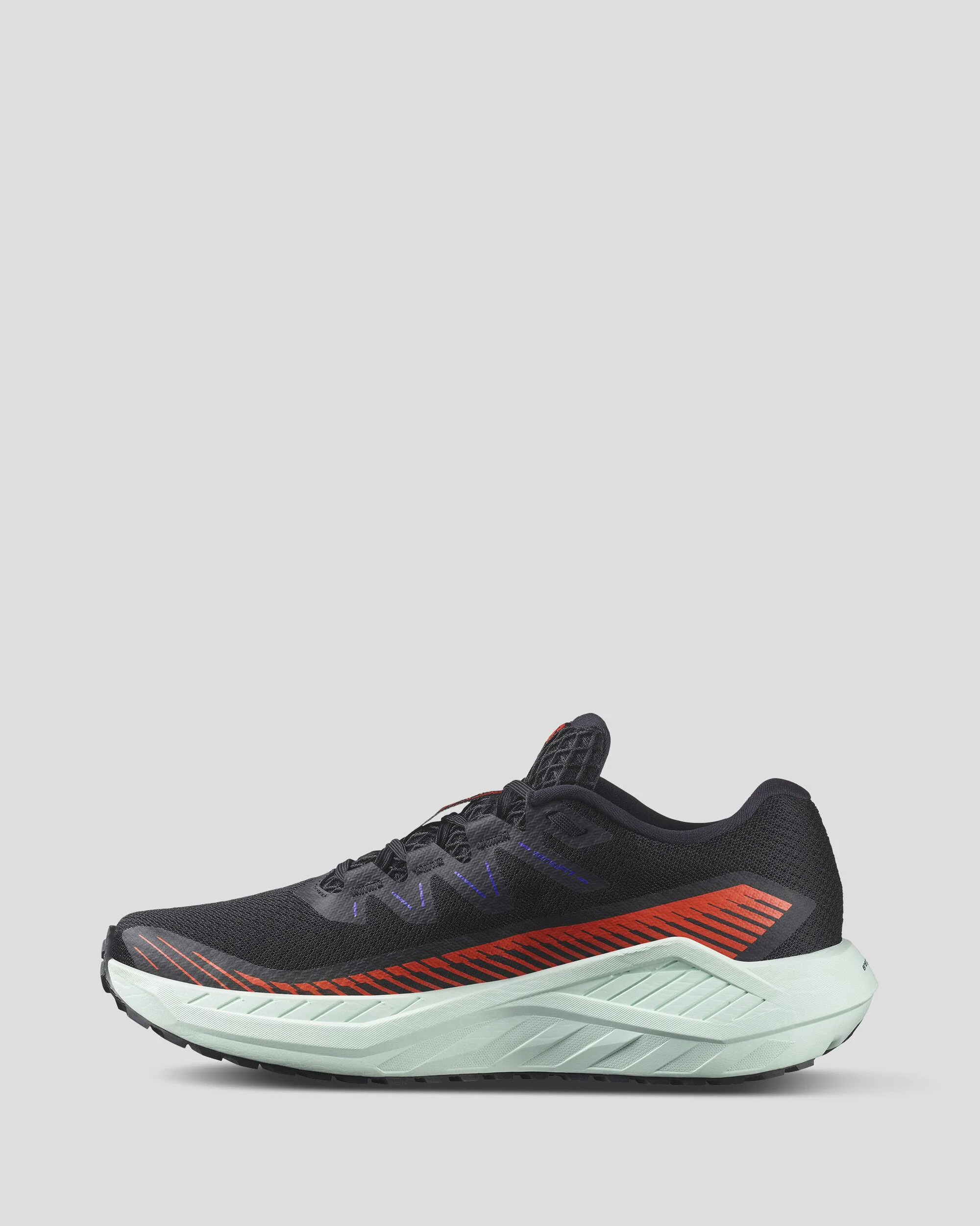 Men's Salomon DRX Defy Grvl Running Shoes - Black/CherryTomato/Bay - Image 3