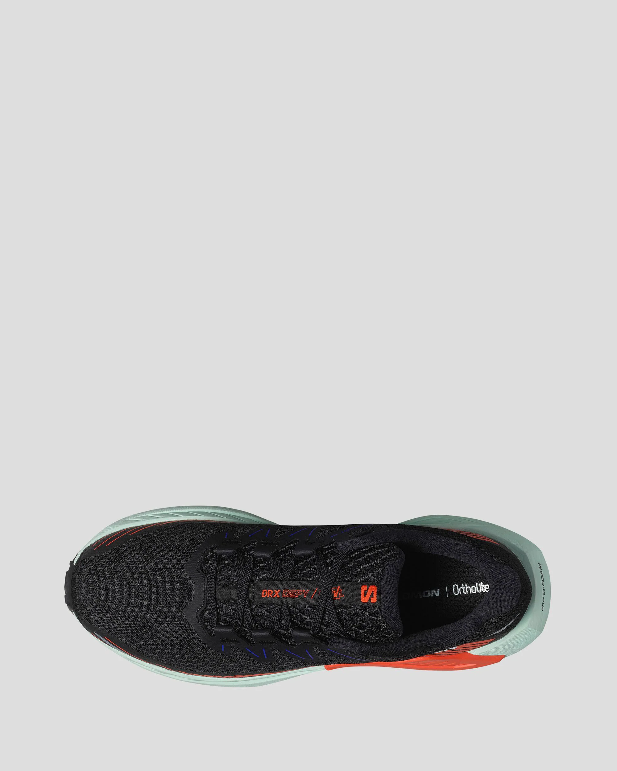 Men's Salomon DRX Defy Grvl Running Shoes - Black/CherryTomato/Bay - Image 4