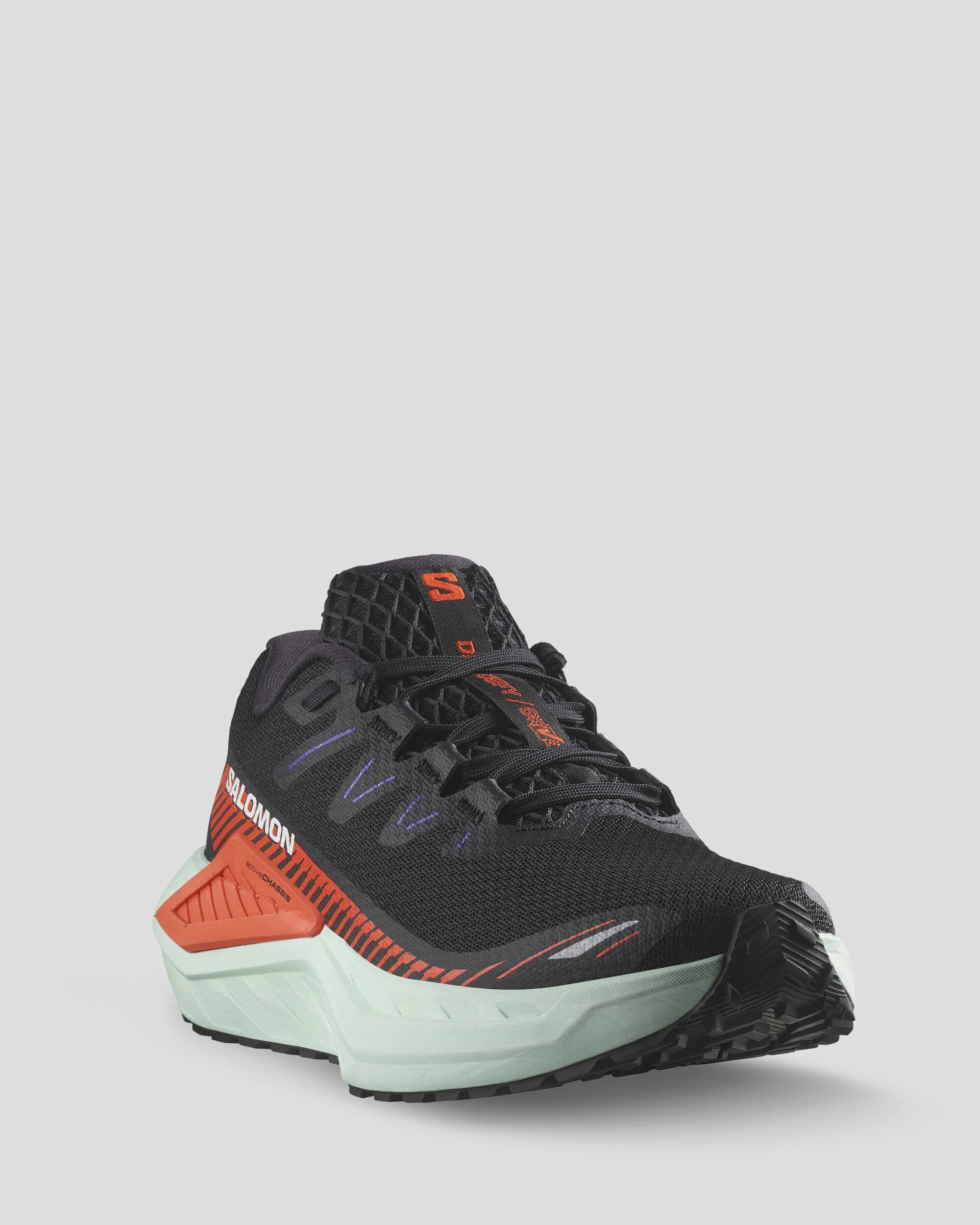 Women's Salomon DRX Defy Grvl Running Shoes - Black/CherryTomato/Bay - Image 2