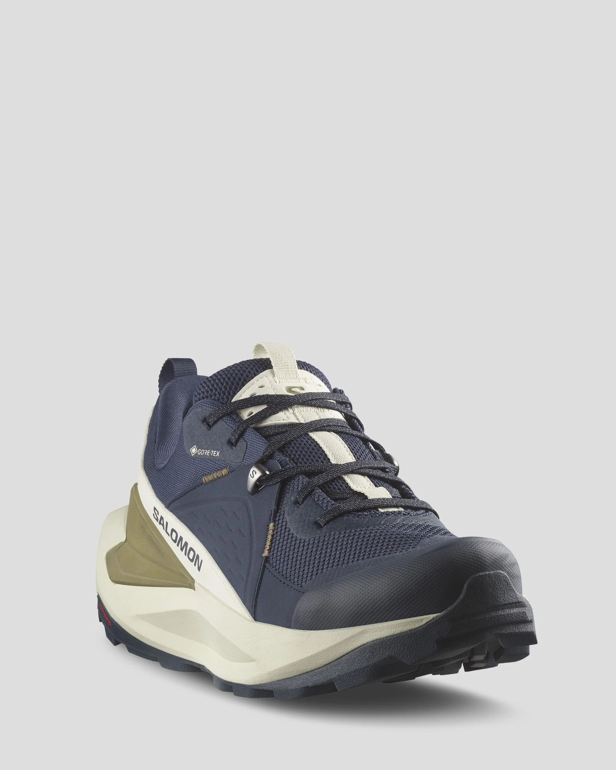 Men's Salomon Elixir GTX Hiking Shoes - BlueNights/AlmondMilk/GothicOlive - Image 2