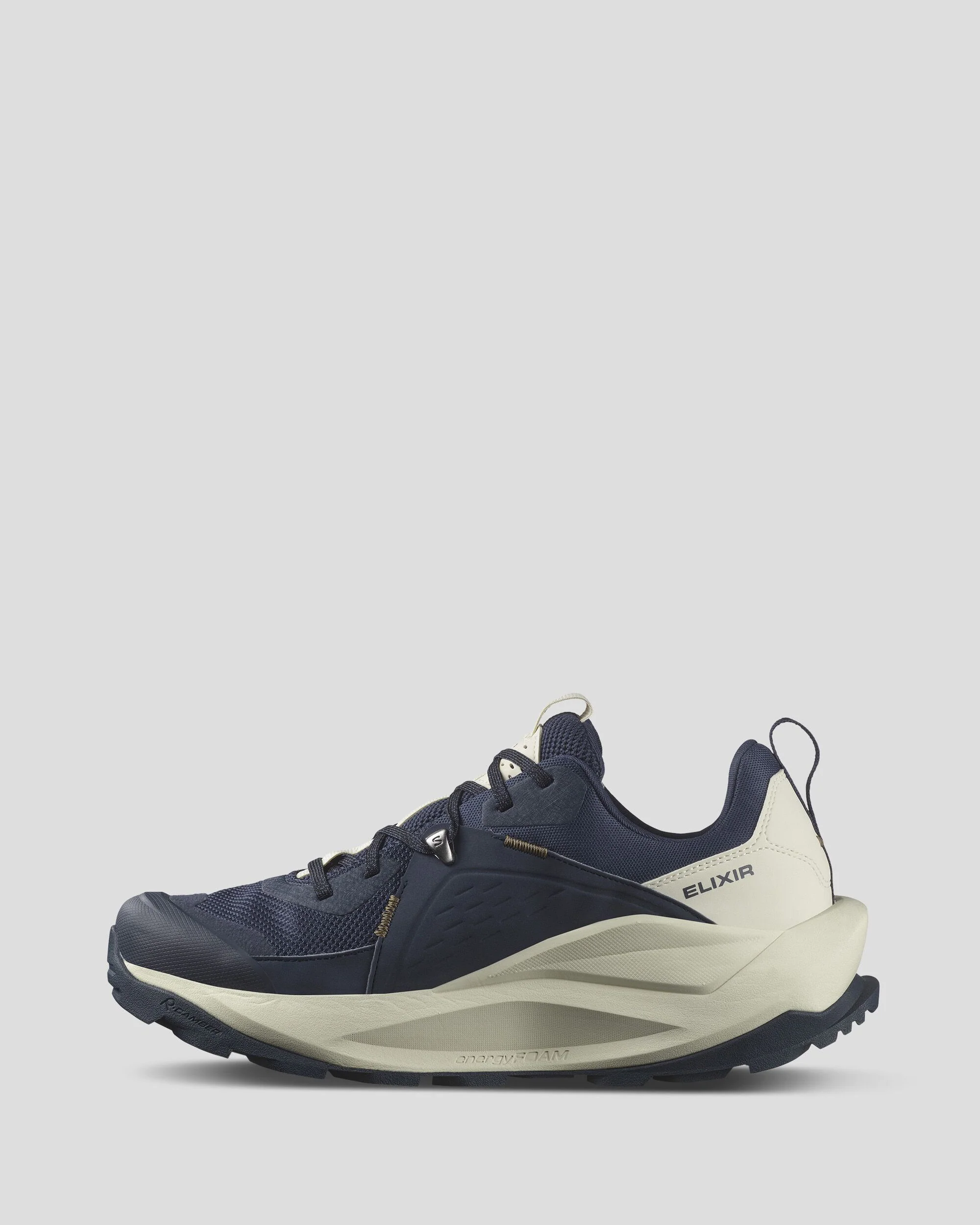 Men's Salomon Elixir GTX Hiking Shoes - BlueNights/AlmondMilk/GothicOlive - Image 3