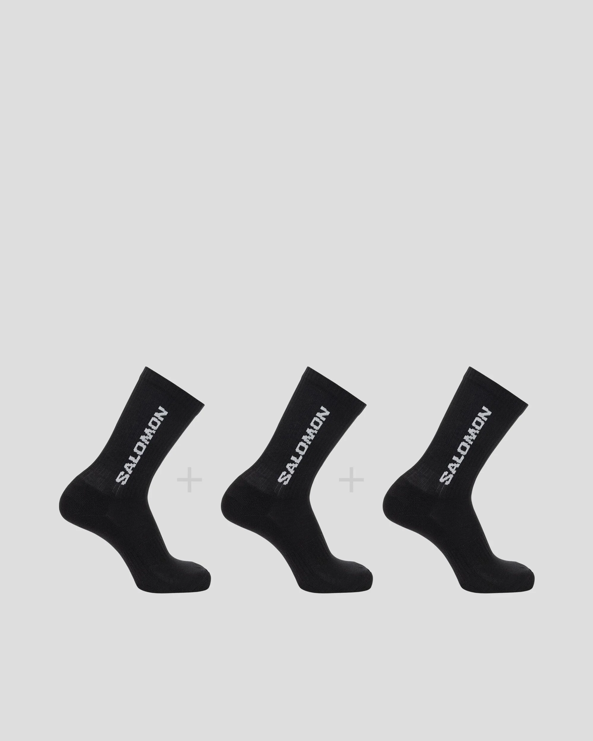Salomon Everyday Crew Socks 3-Pack - Black/Black/Black - Image 2