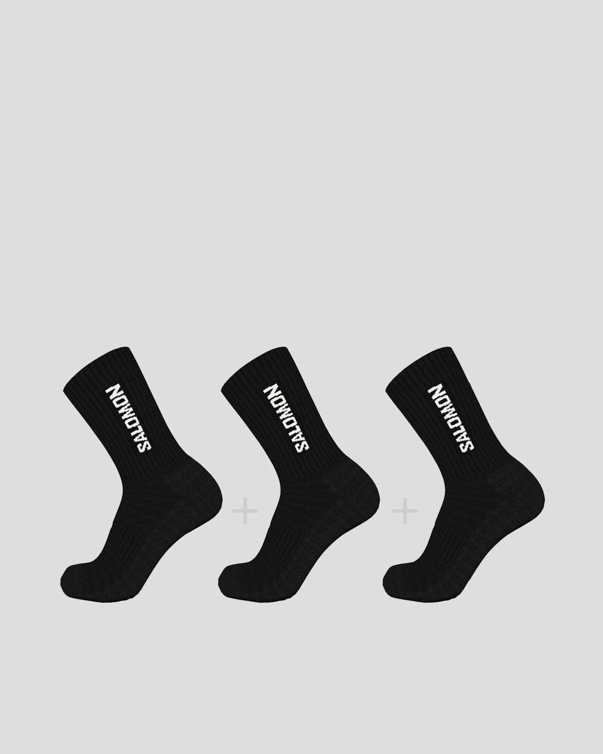 Salomon Everyday Crew Socks 3-Pack - Black/Black/Black - Image 3