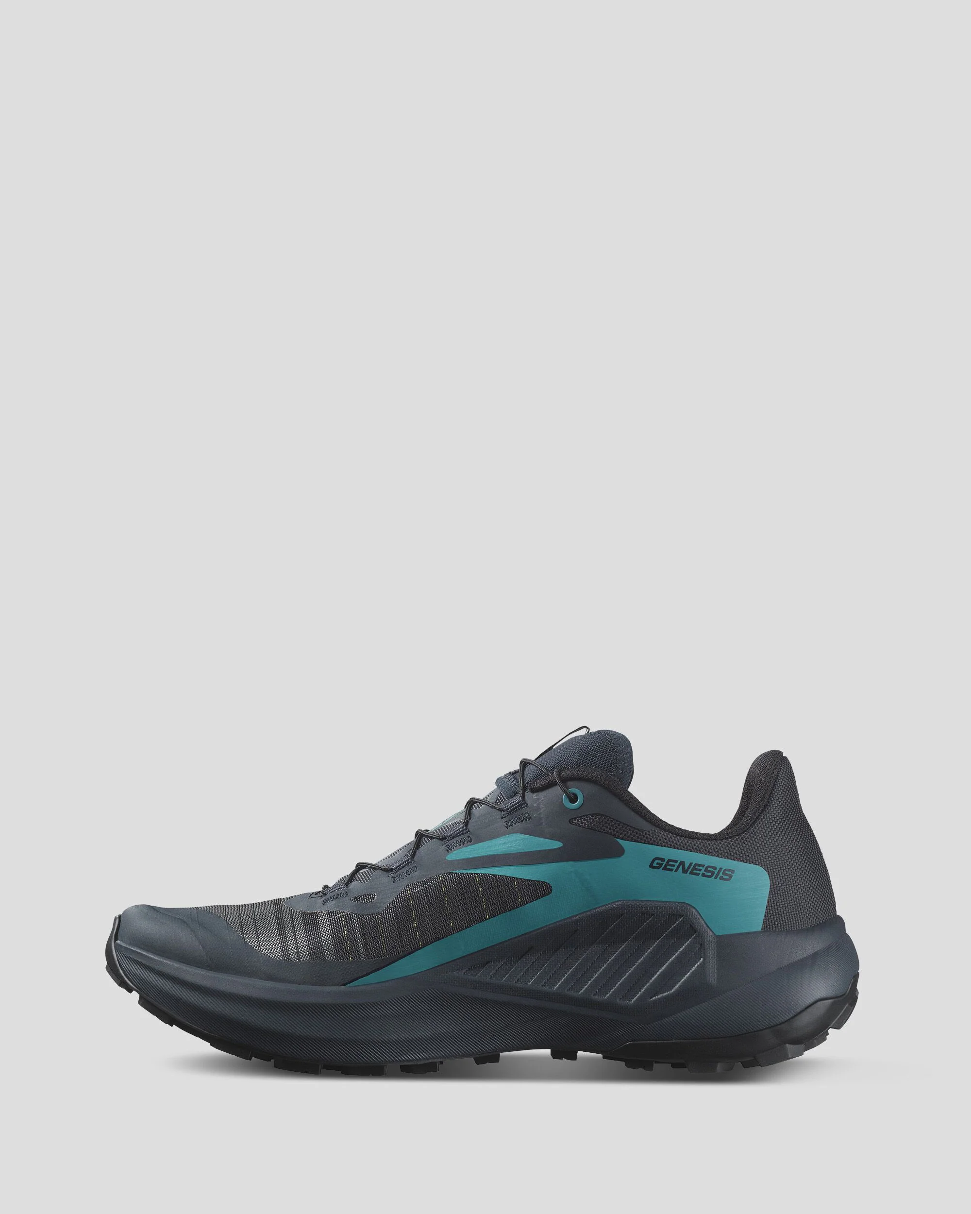 Men's Salomon Genesis Trail Running Shoes - Carbon/Tahitian Tide/Quiet Shade - Image 3