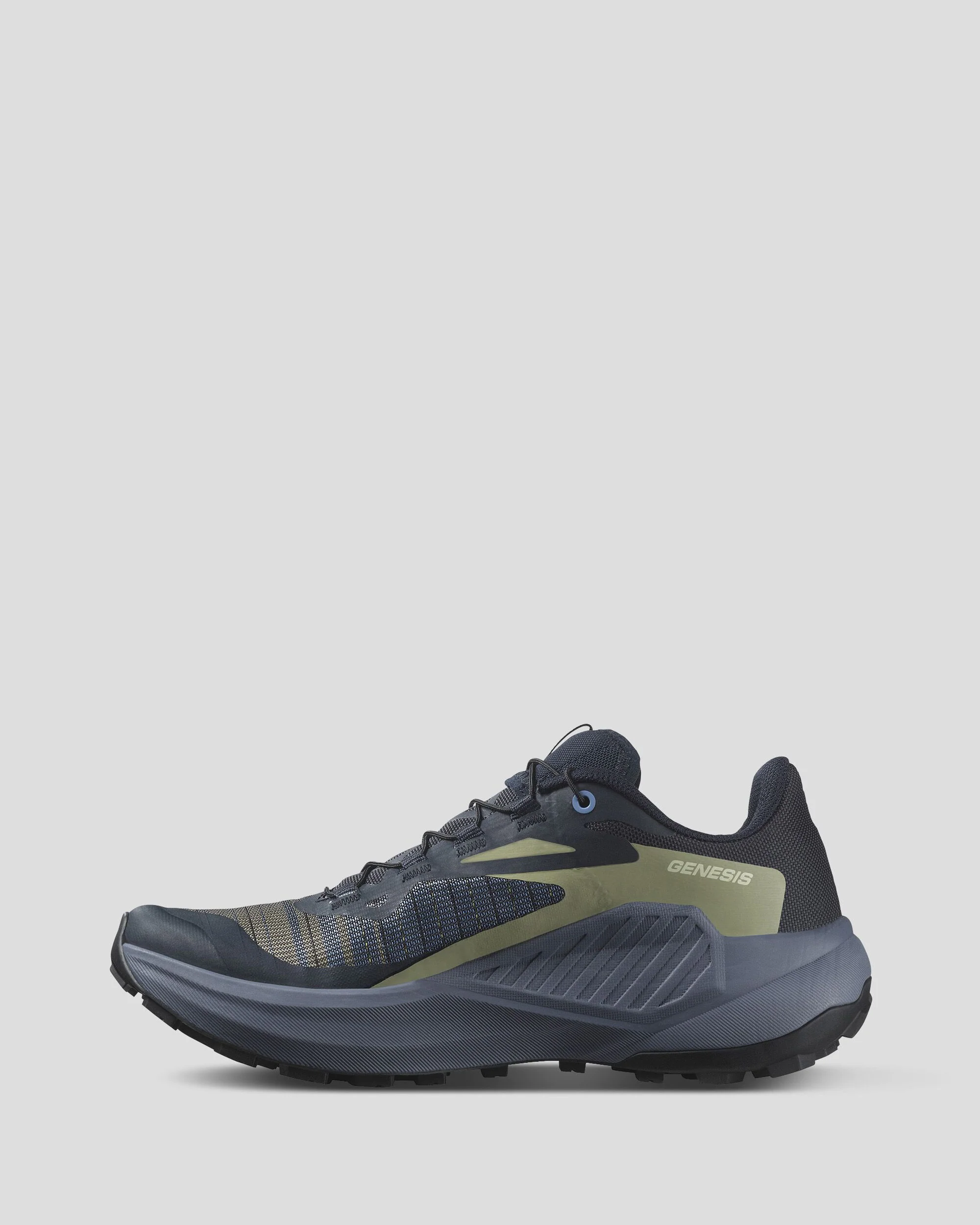 Women's Salomon Genesis Trail Running Shoes - Carbon/Grisaille/Aloe Wash - Image 3