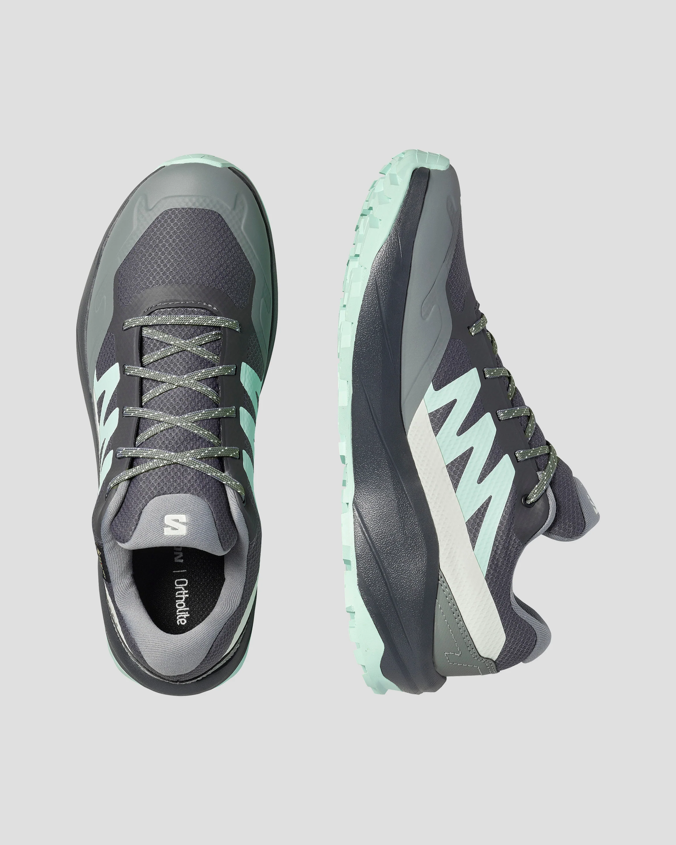 Women's Salomon Outscape GTX Shoes - Asphalt / Clearly Aqua / Lichen - Image 4