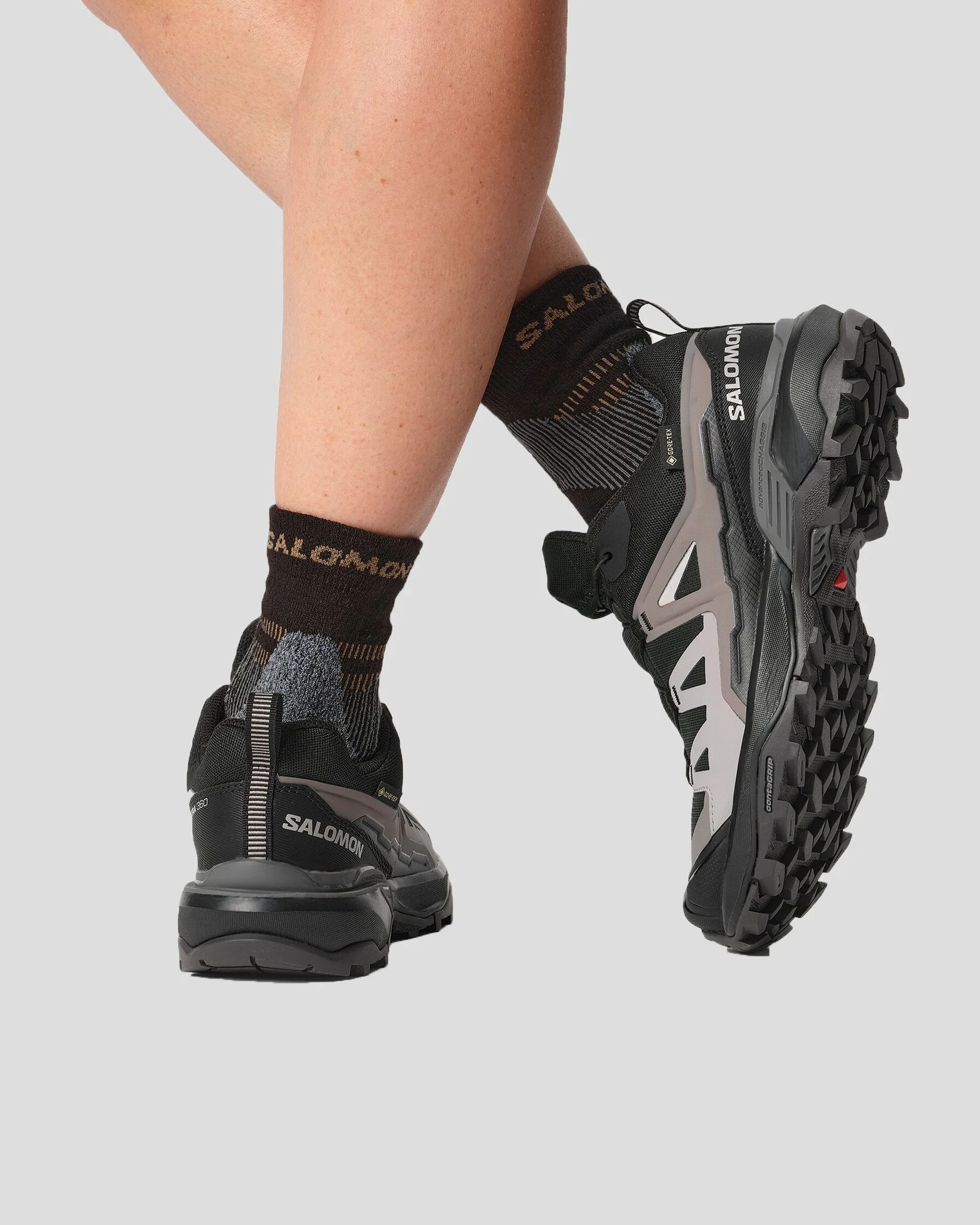 Women's Salomon X Ultra 360 GTX Hiking Shoes - Black/Plum Kitten/Shale - Image 6