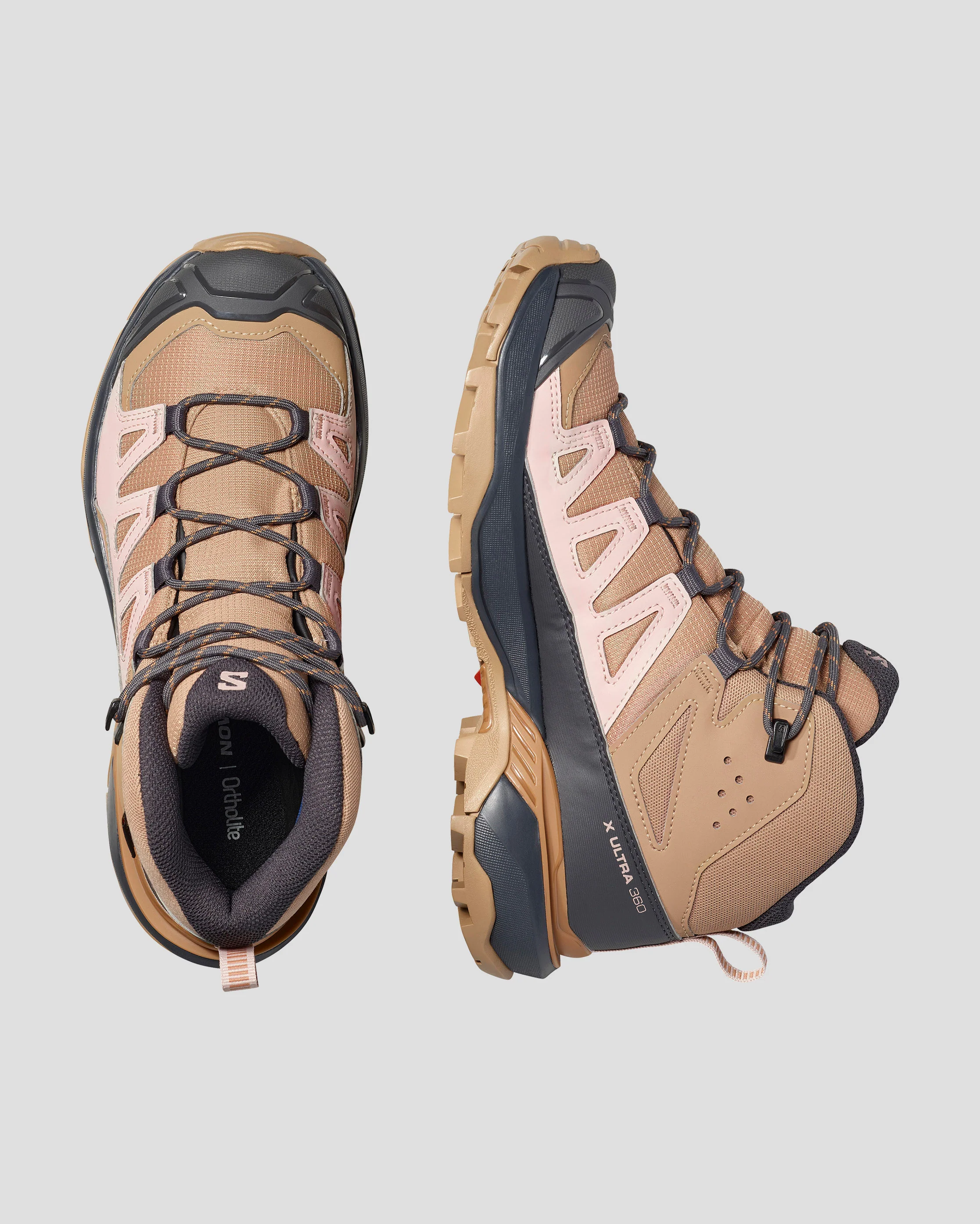 Women's X ULTRA 360 MID GORE-TEX Shoes - Burro / Shadow Gray / Pecan Brown - Image 4