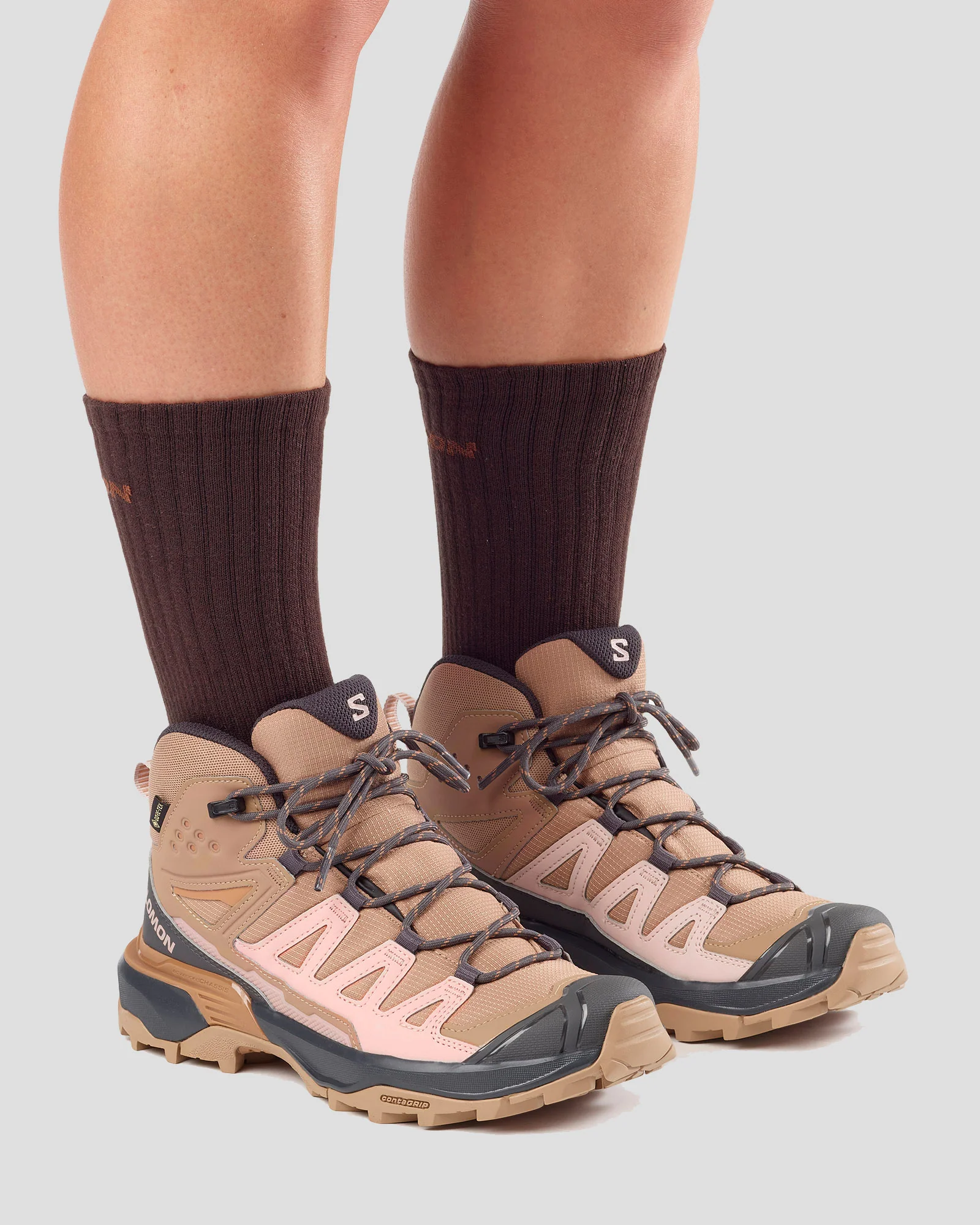 Women's X ULTRA 360 MID GORE-TEX Shoes - Burro / Shadow Gray / Pecan Brown - Image 5