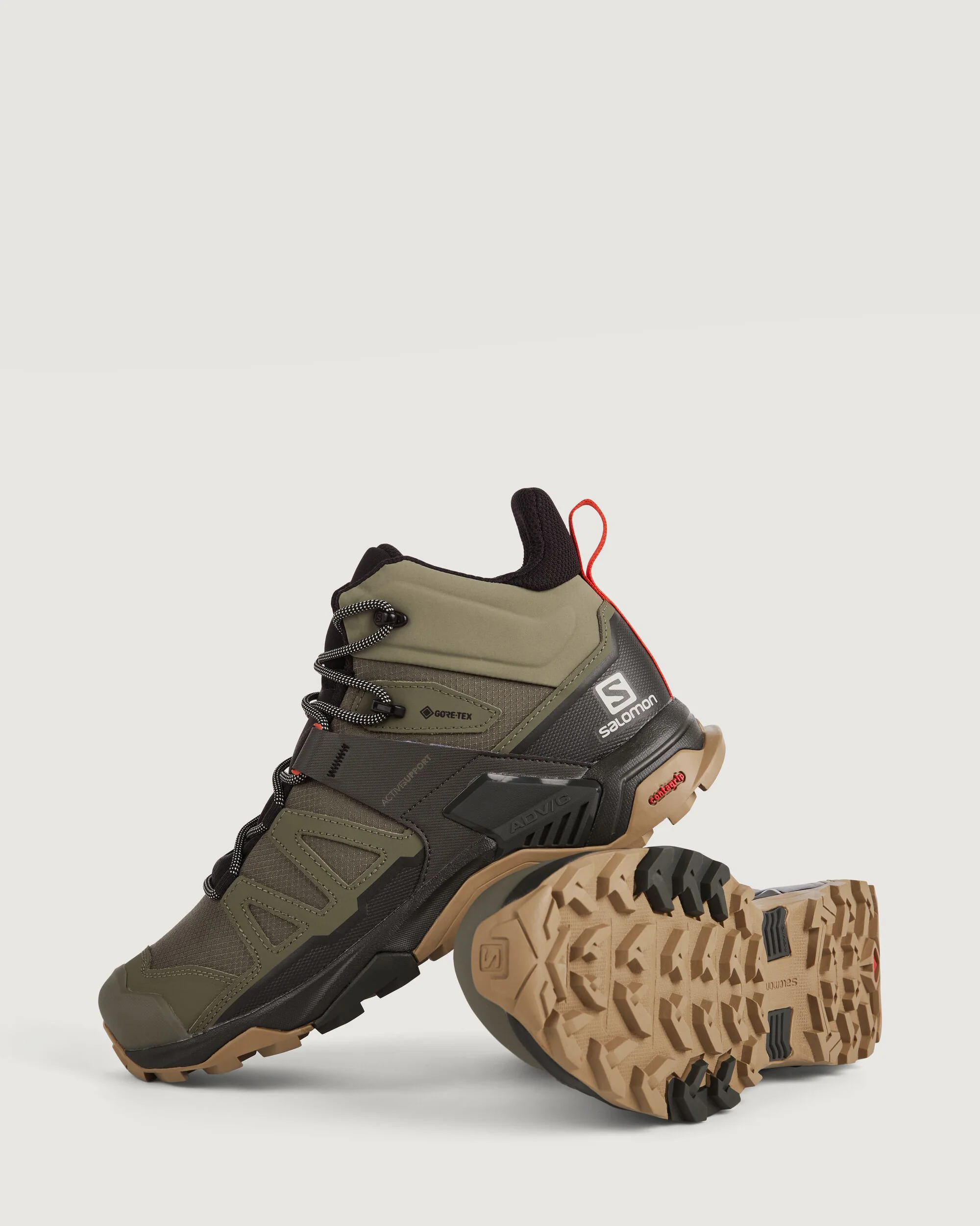 Men's Salomon X Ultra 4 GORE-TEX Mid Hiking Boots - Deep Lichen Green/Peat/Kelp - Image 2