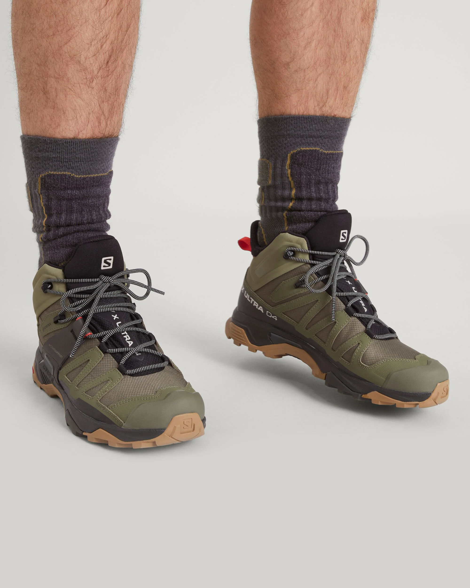 Men's Salomon X Ultra 4 GORE-TEX Mid Hiking Boots - Deep Lichen Green/Peat/Kelp - Image 4
