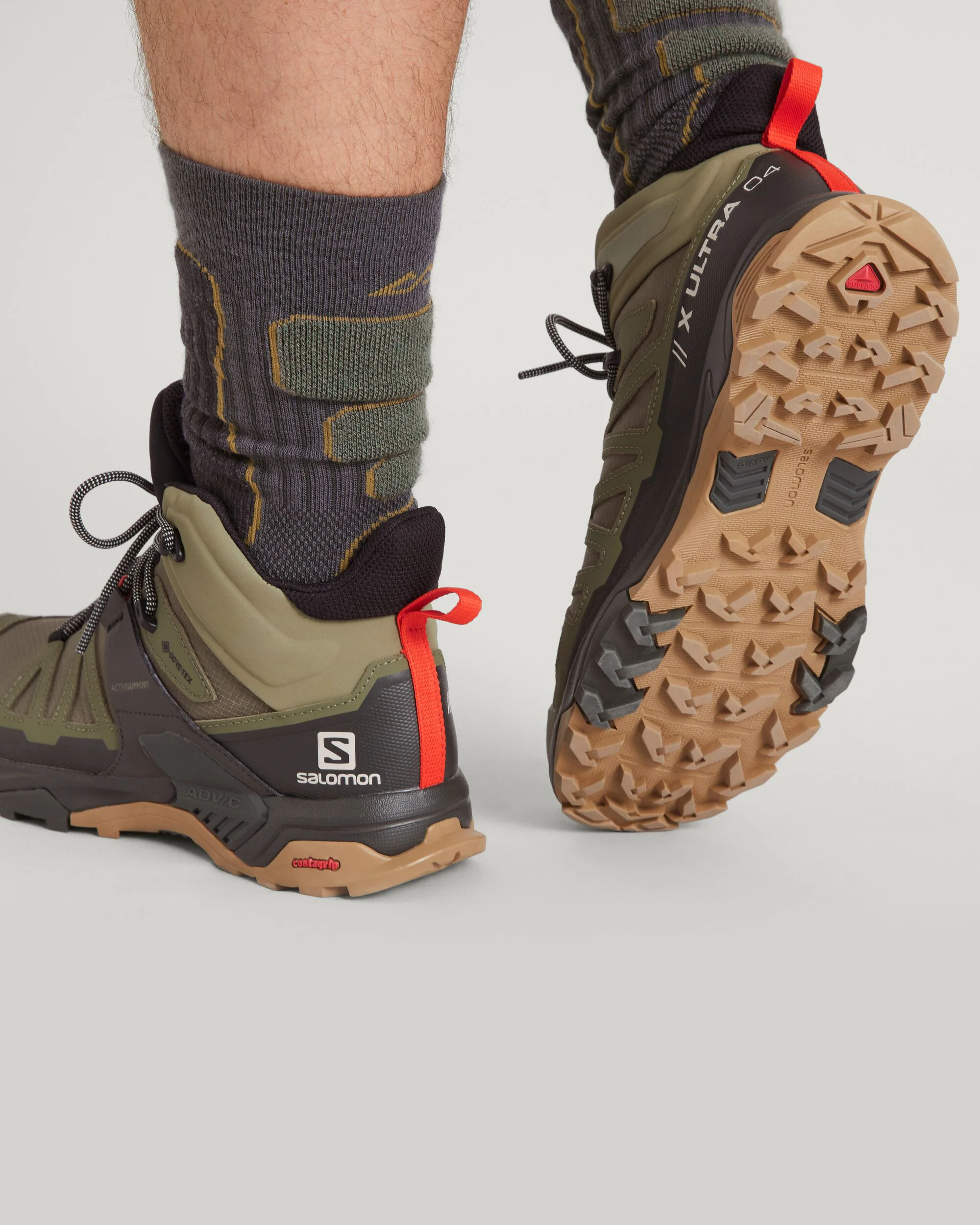 Men's Salomon X Ultra 4 GORE-TEX Mid Hiking Boots - Deep Lichen Green/Peat/Kelp - Image 6
