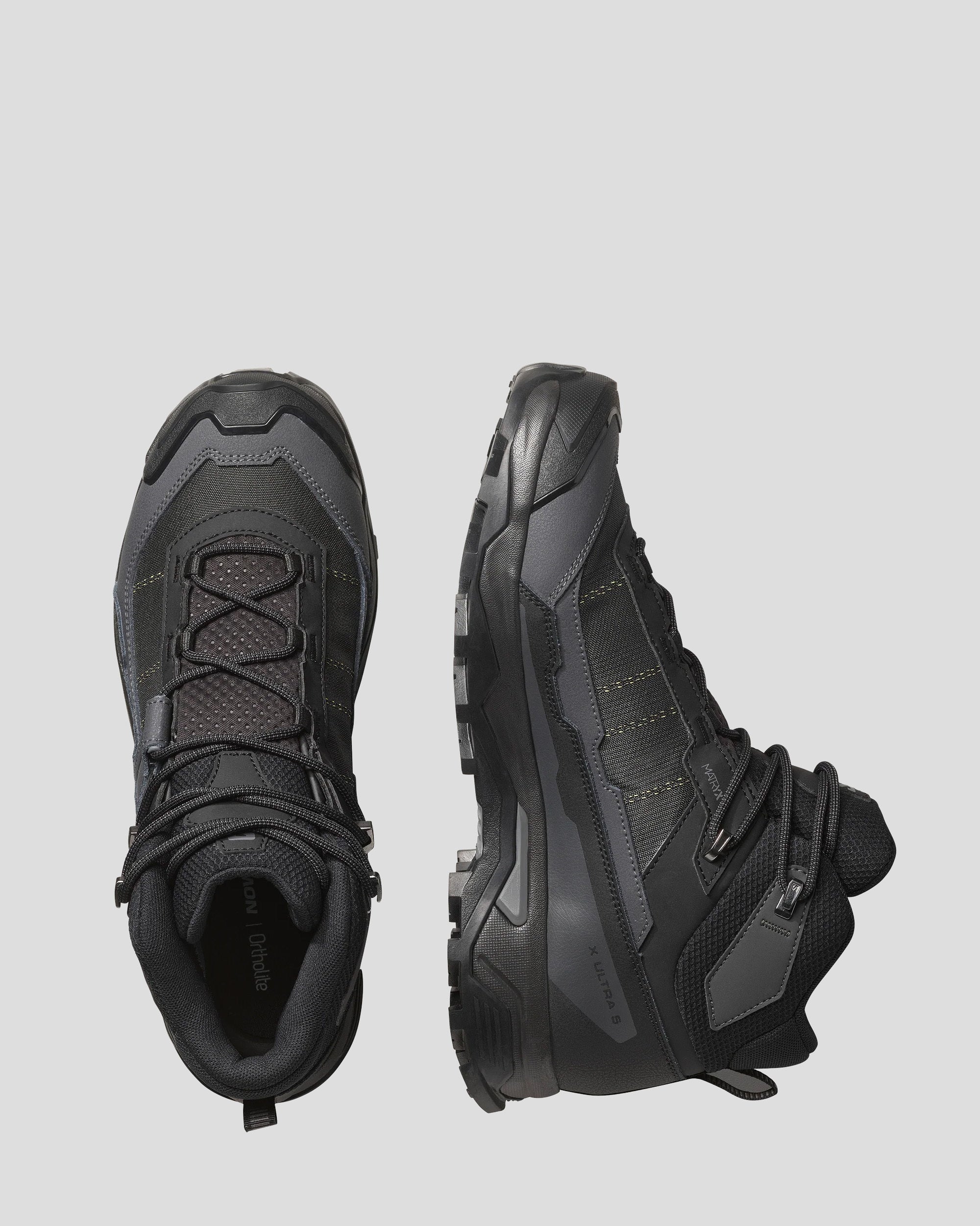 Men's Salomon X Ultra 5 GTX Mid Hiking Boots - Black/Asphalt/Castlerock - Image 4