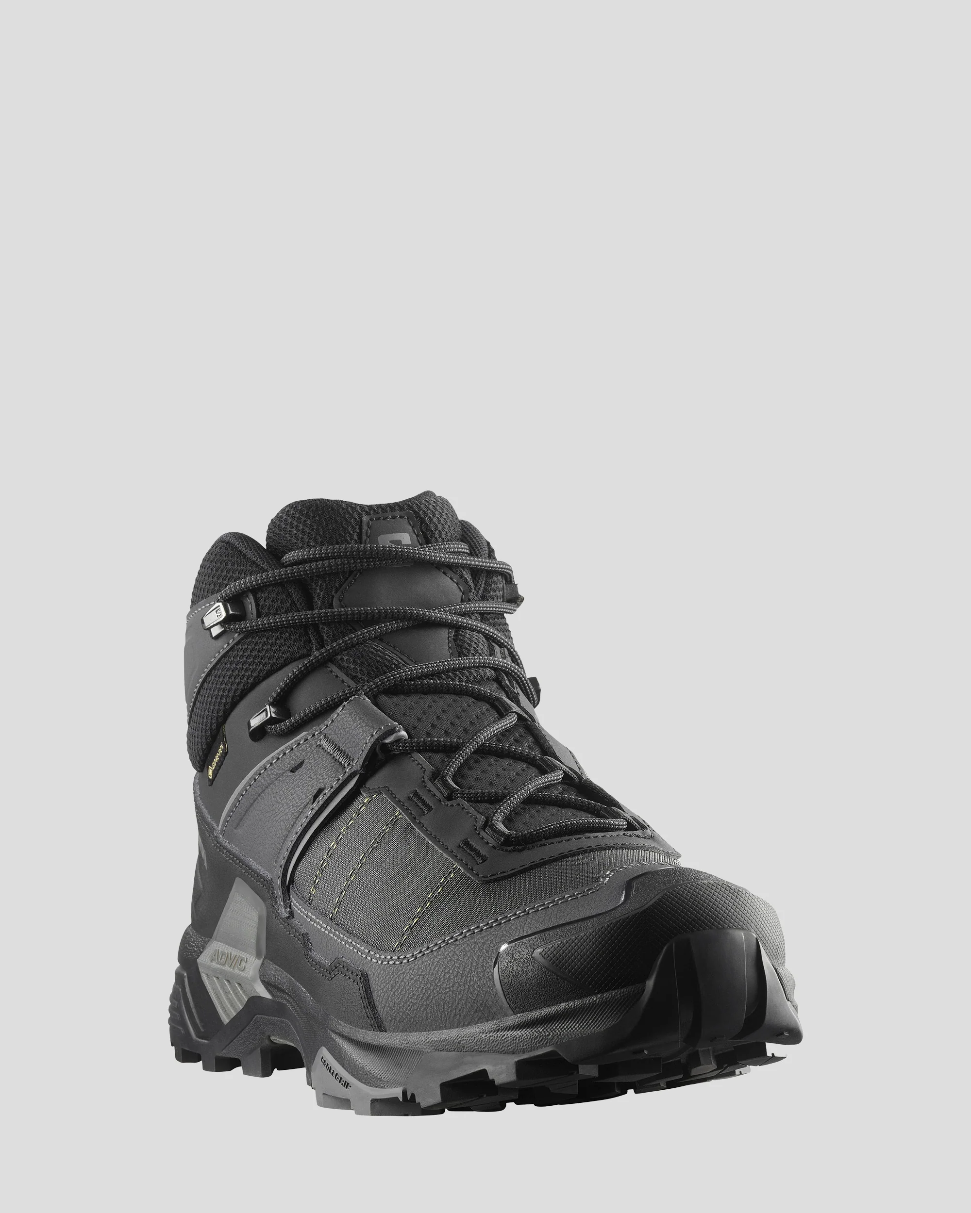 Men's Salomon X Ultra 5 GTX Mid Hiking Boots - Wide - Black/Asphalt/Castlerock - Image 3