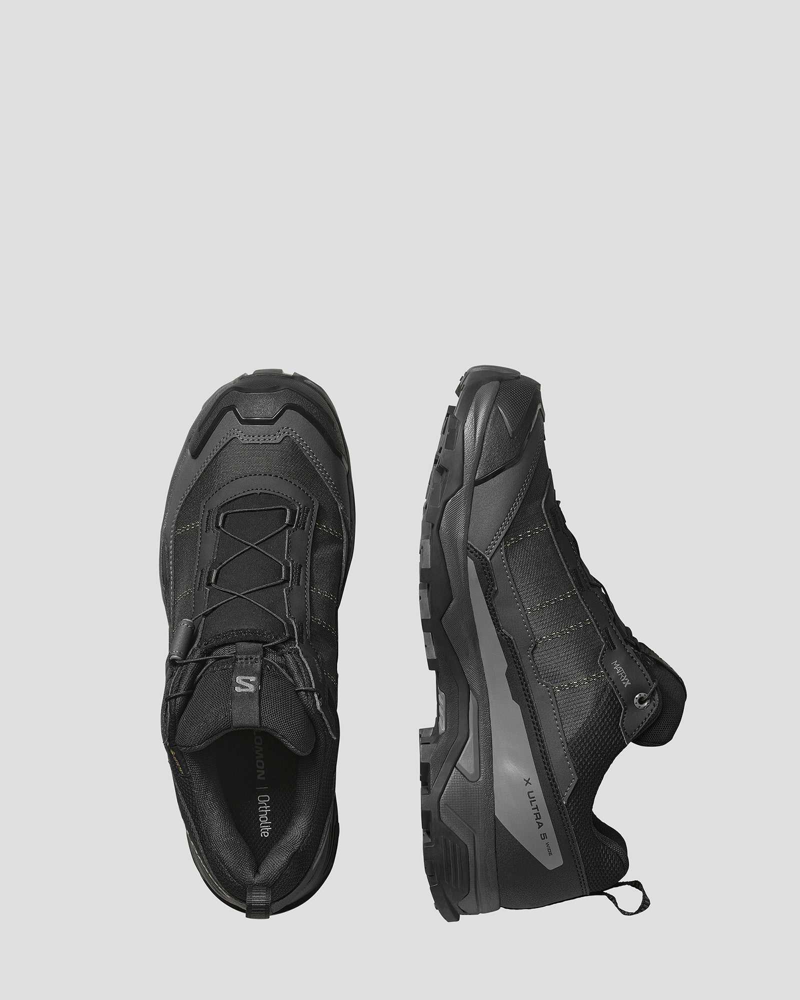 Men's Salomon X Ultra 5 GTX Hiking Shoes - Wide - Black/Asphalt/Castlerock - Image 6