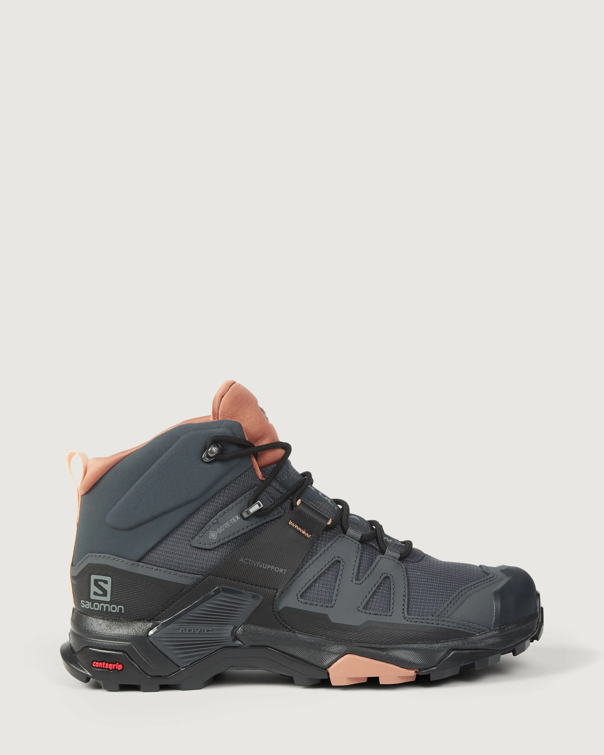 Women's Salomon X Ultra 4 GORE-TEX Mid Hiking Boots - Ebony/Mocha Mousse/Almond Cream - Image 4