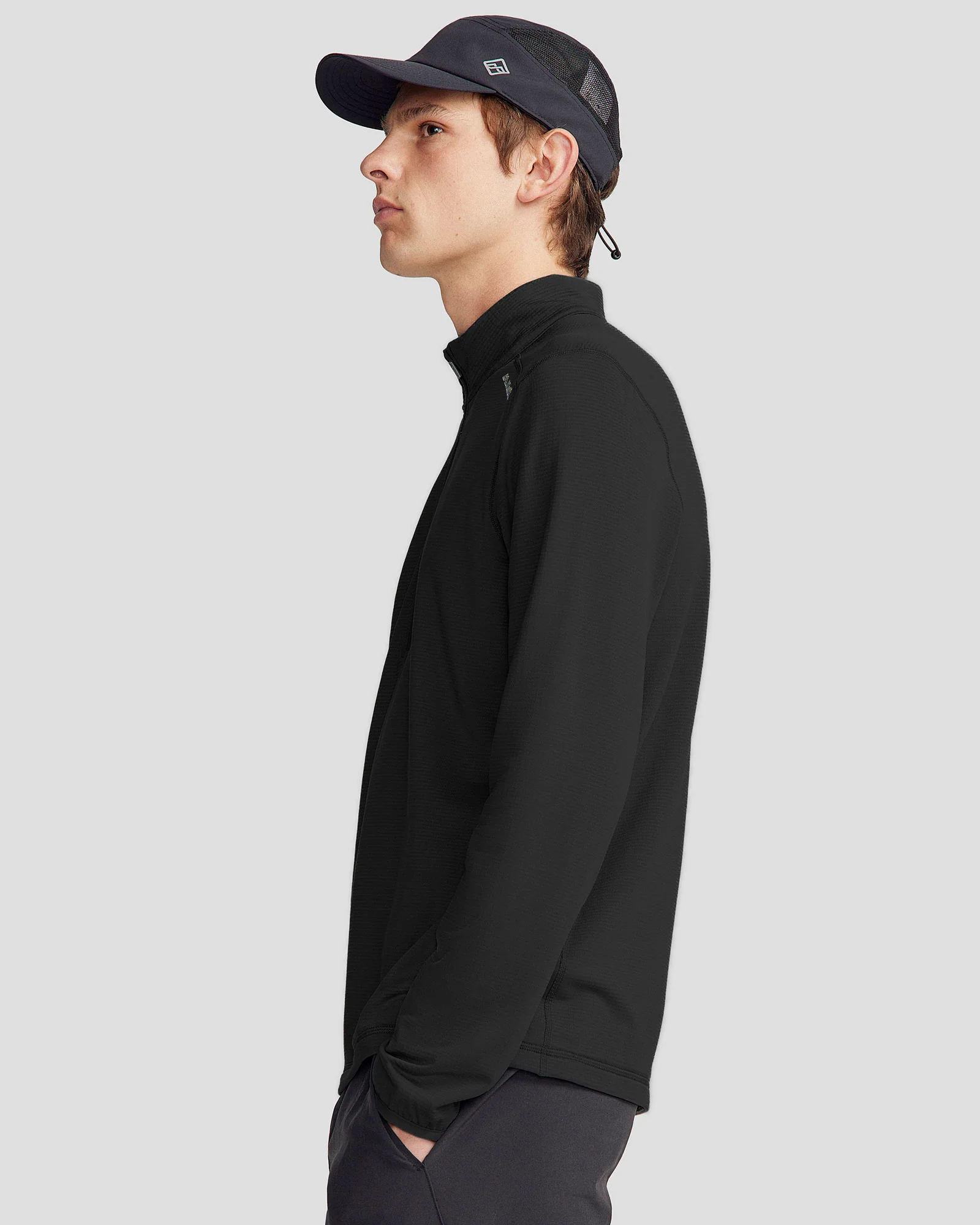 Men's Seeker Fleece ¼ Zip Pullover - Black Stingray - Image 3