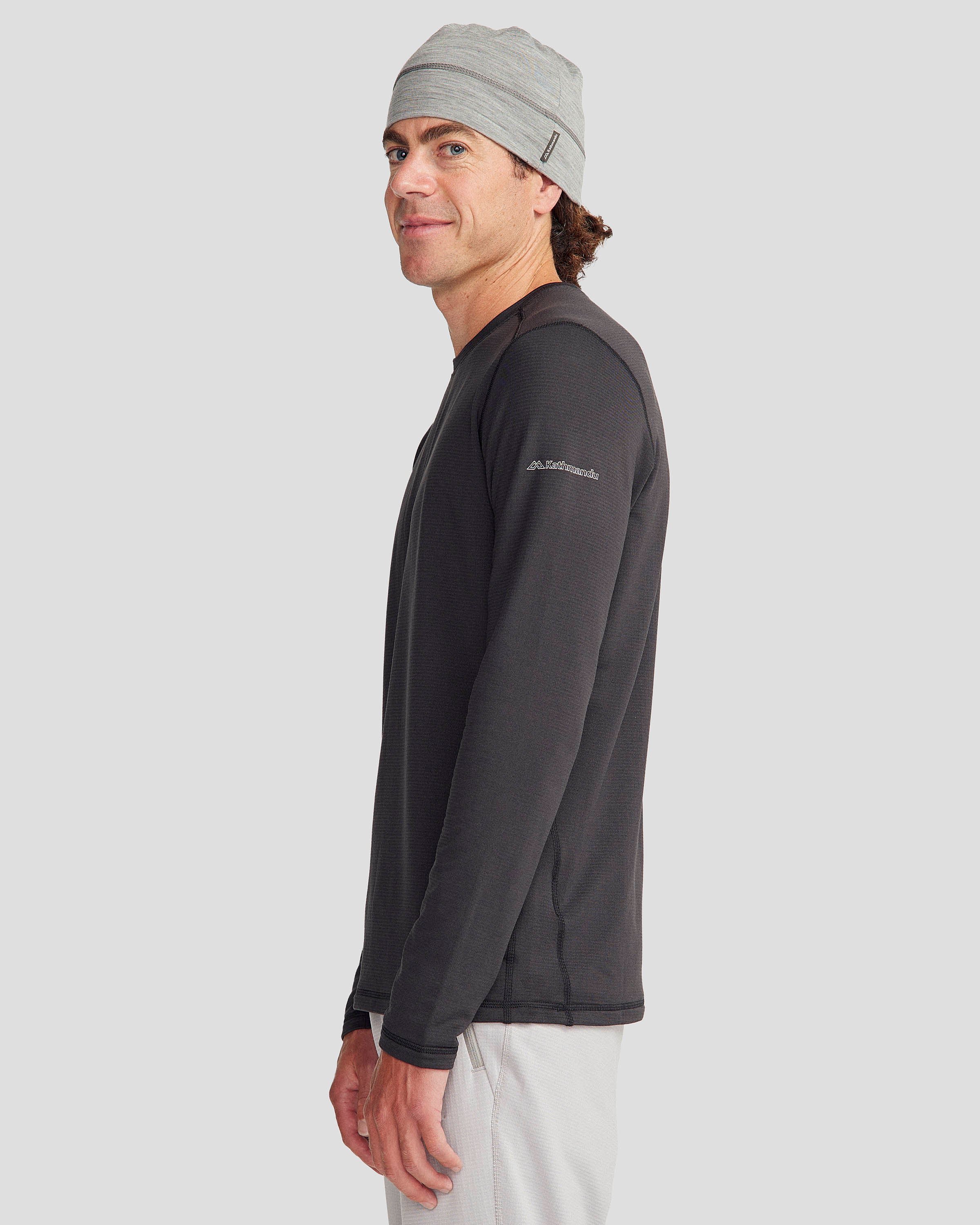 Men's Seeker Fleece Long Sleeve Top - Black Stingray - Image 3