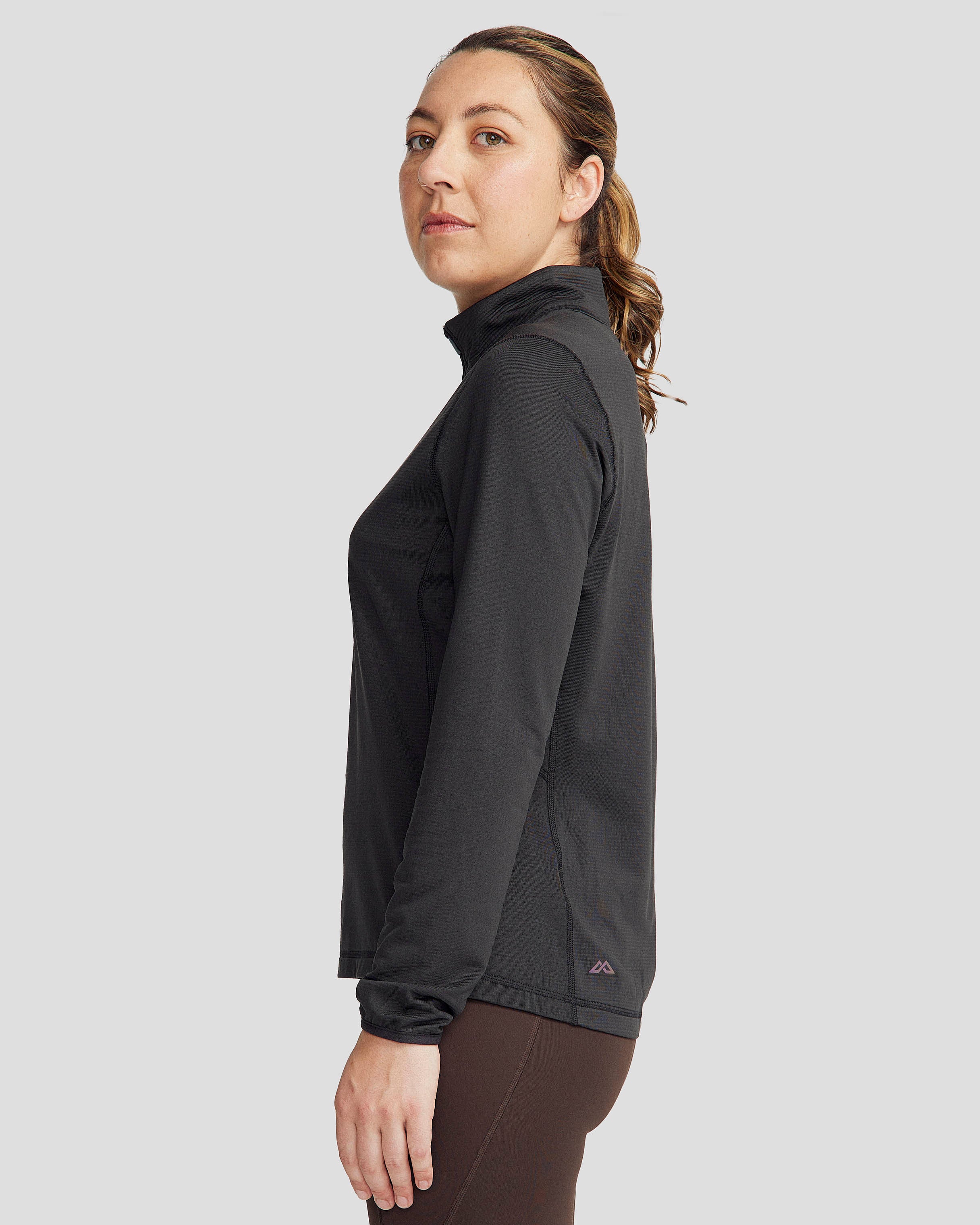 Women's Seeker Fleece ¼ Zip Pullover - Black Stingray - Image 4