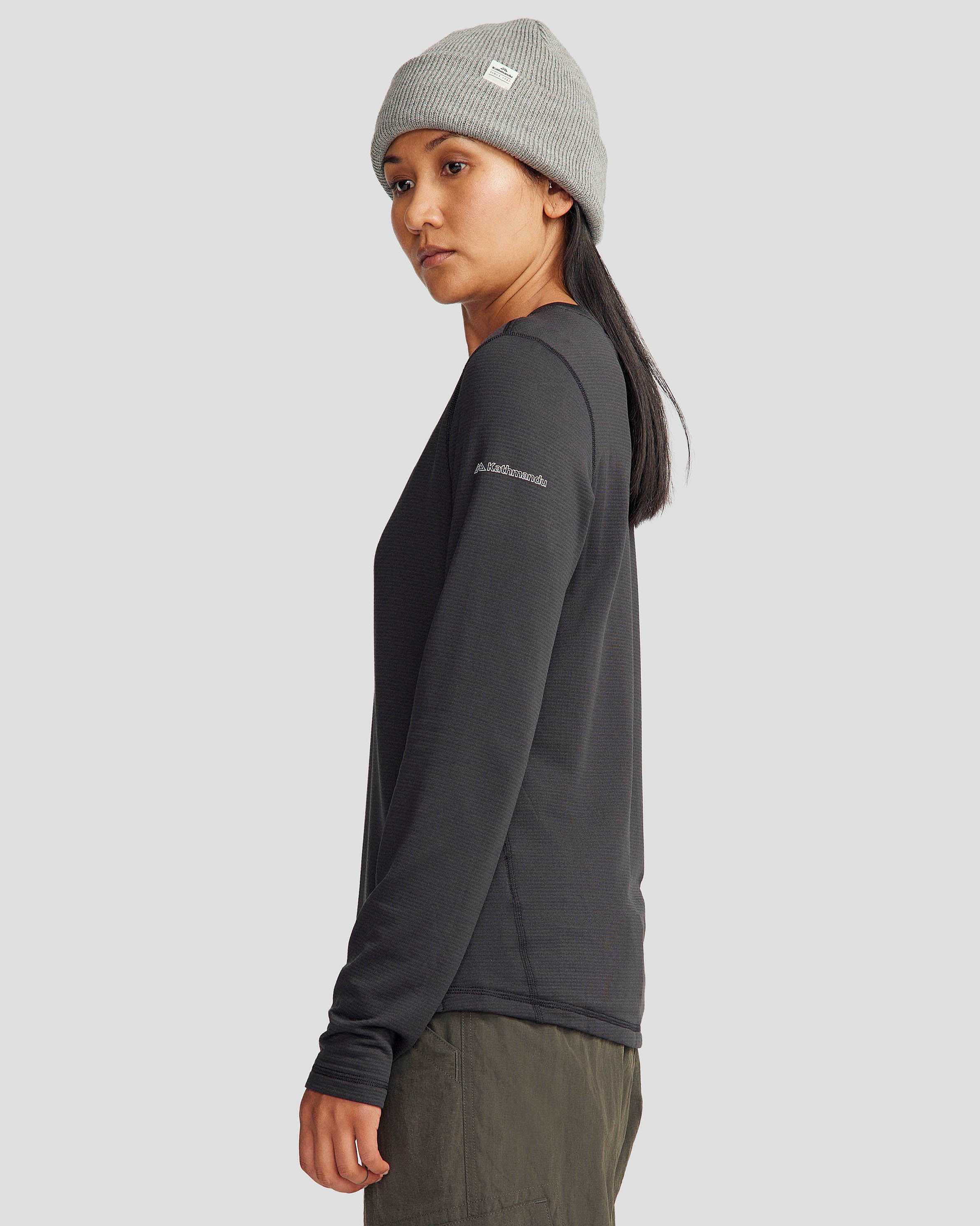 Women's Seeker Fleece Long Sleeve Top - Black Stingray - Image 3