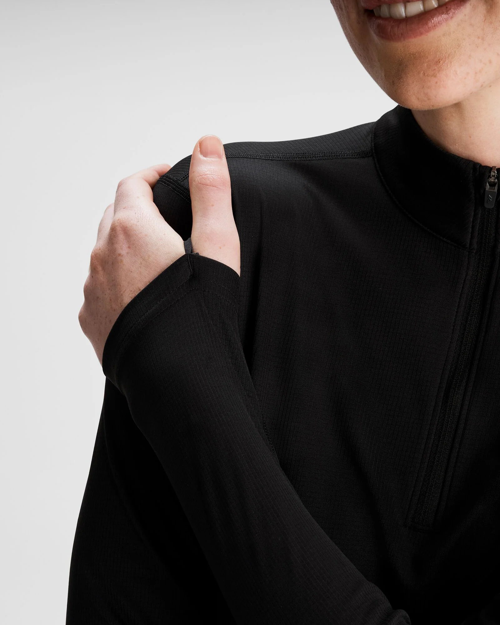 Women's Seeker Quarter Zip Top - Black Stingray - Image 4