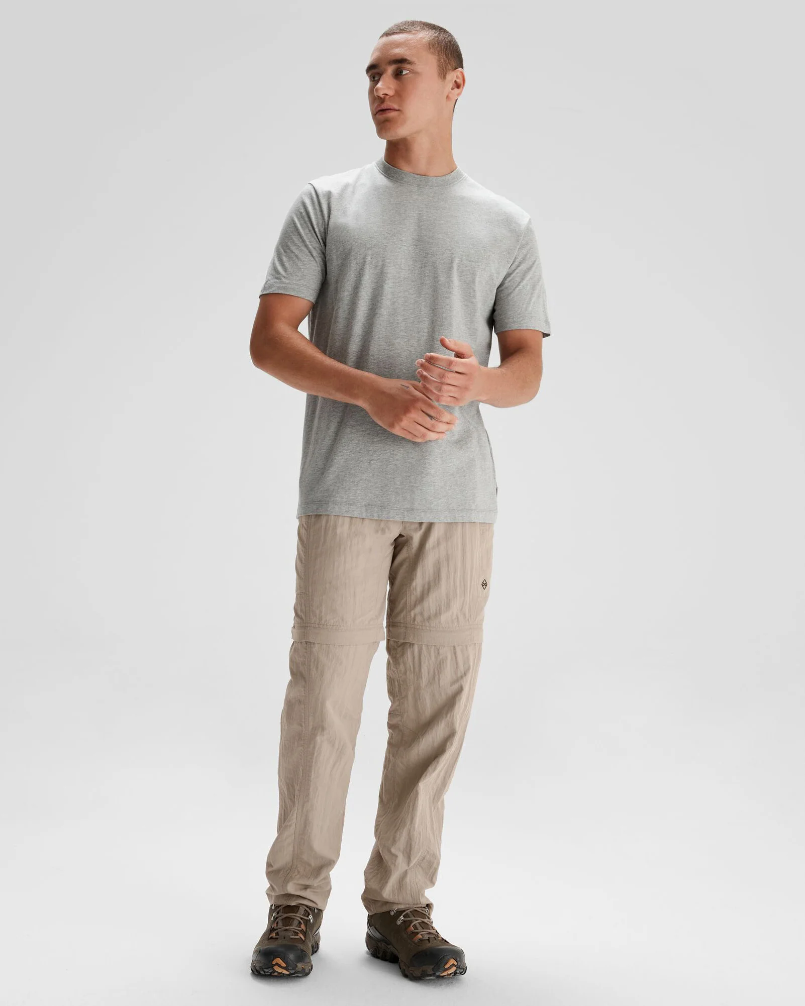 Men's Solid Organic Cotton T-shirt - Light Grey Marle - Image 2
